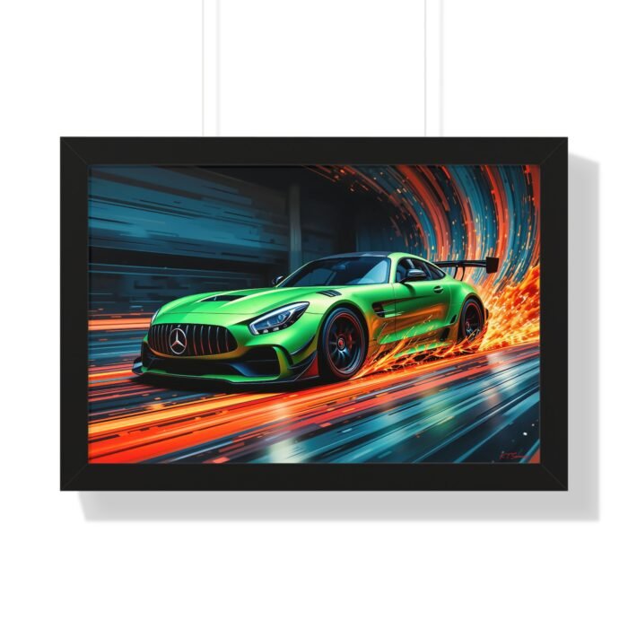 Limited Edition Mercedes IMSA GTD Racing Car Wall Art Framed Print in Metallic Green | Collector’s Motorsport Artwork
