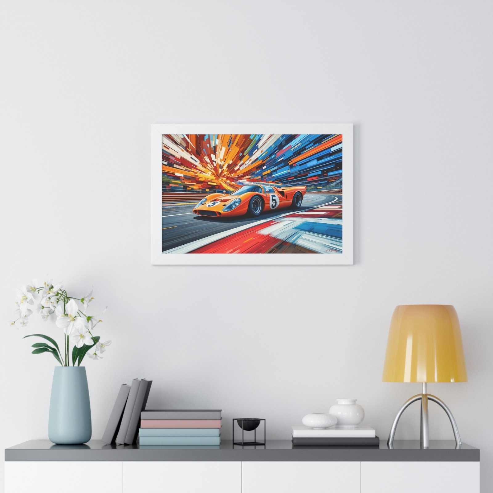 McLaren Le Mans Inspired Racing Car Wall Art Framed Print in Classic Papaya | Studio Edition Motorsport Artwork - Image 23
