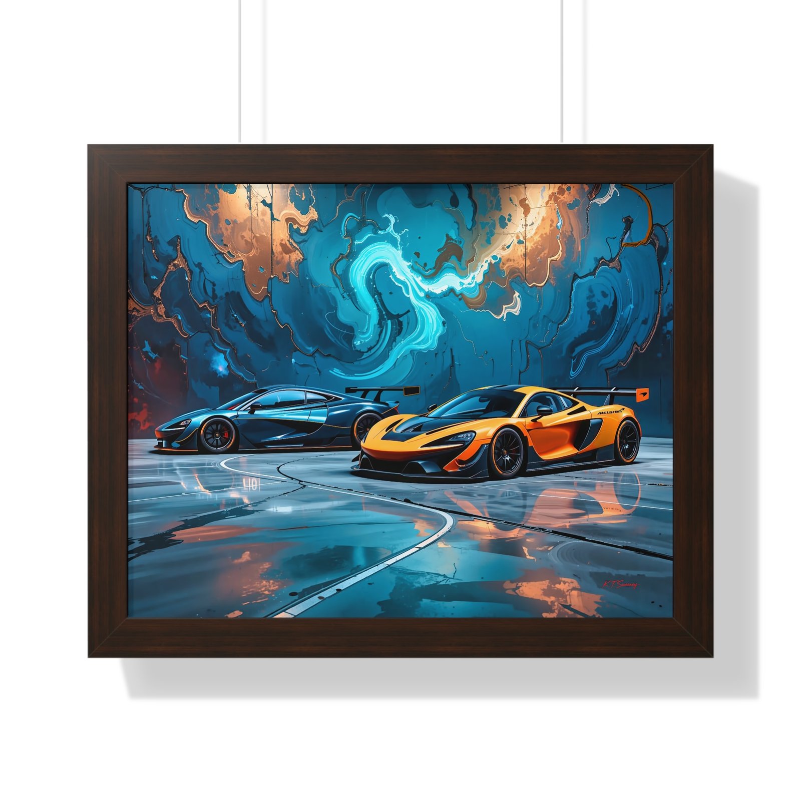 Limited Edition Duo of IMSA-Inspired McLaren Supercars Wall Art Framed Print with 3D Textured Dynamic Colors | Collector’s Motorsport Artwork - Image 10