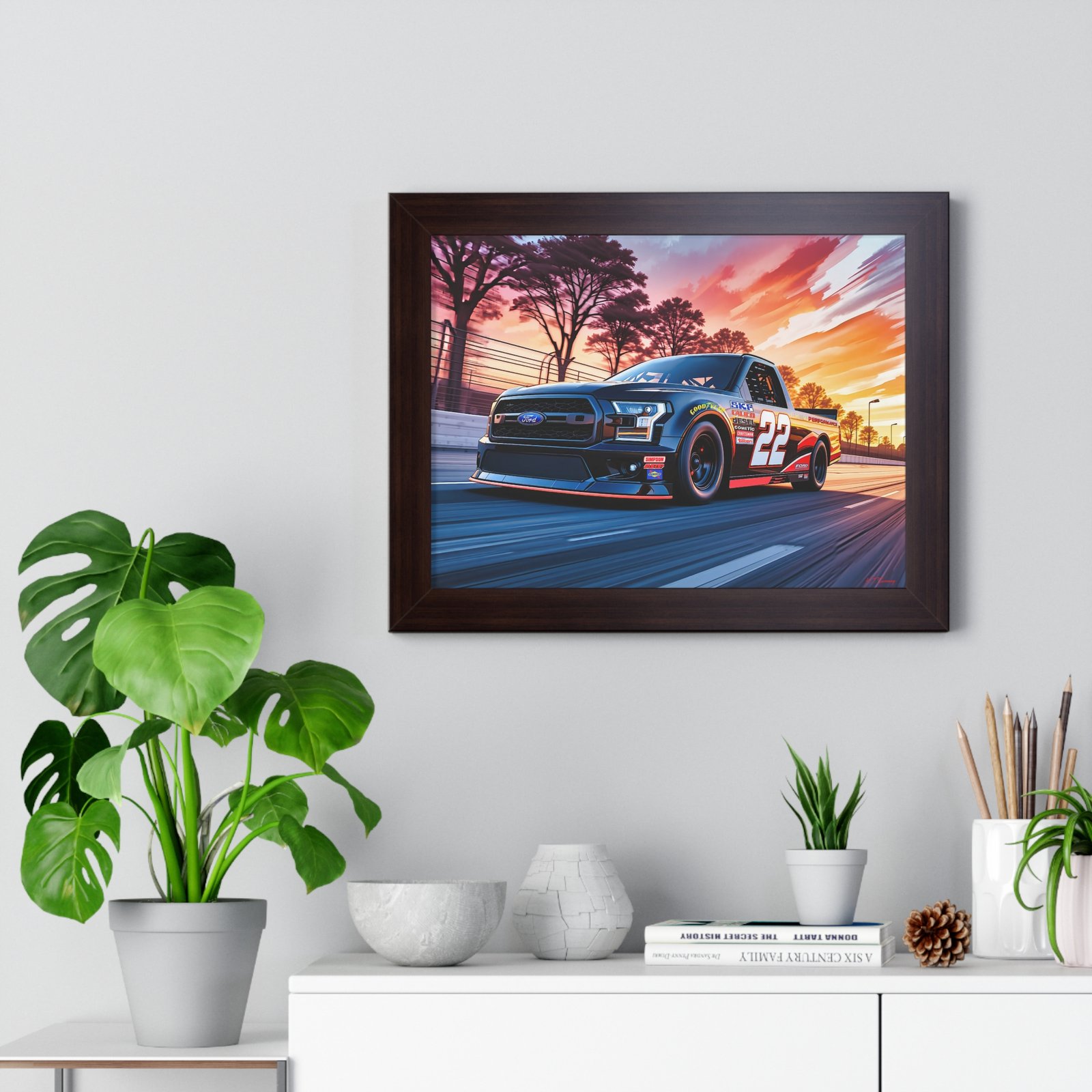 Frankie Muniz NASCAR Truck Wall Art Framed Print with Original Studio Edition Design | Collector’s Racing Artwork - Image 14