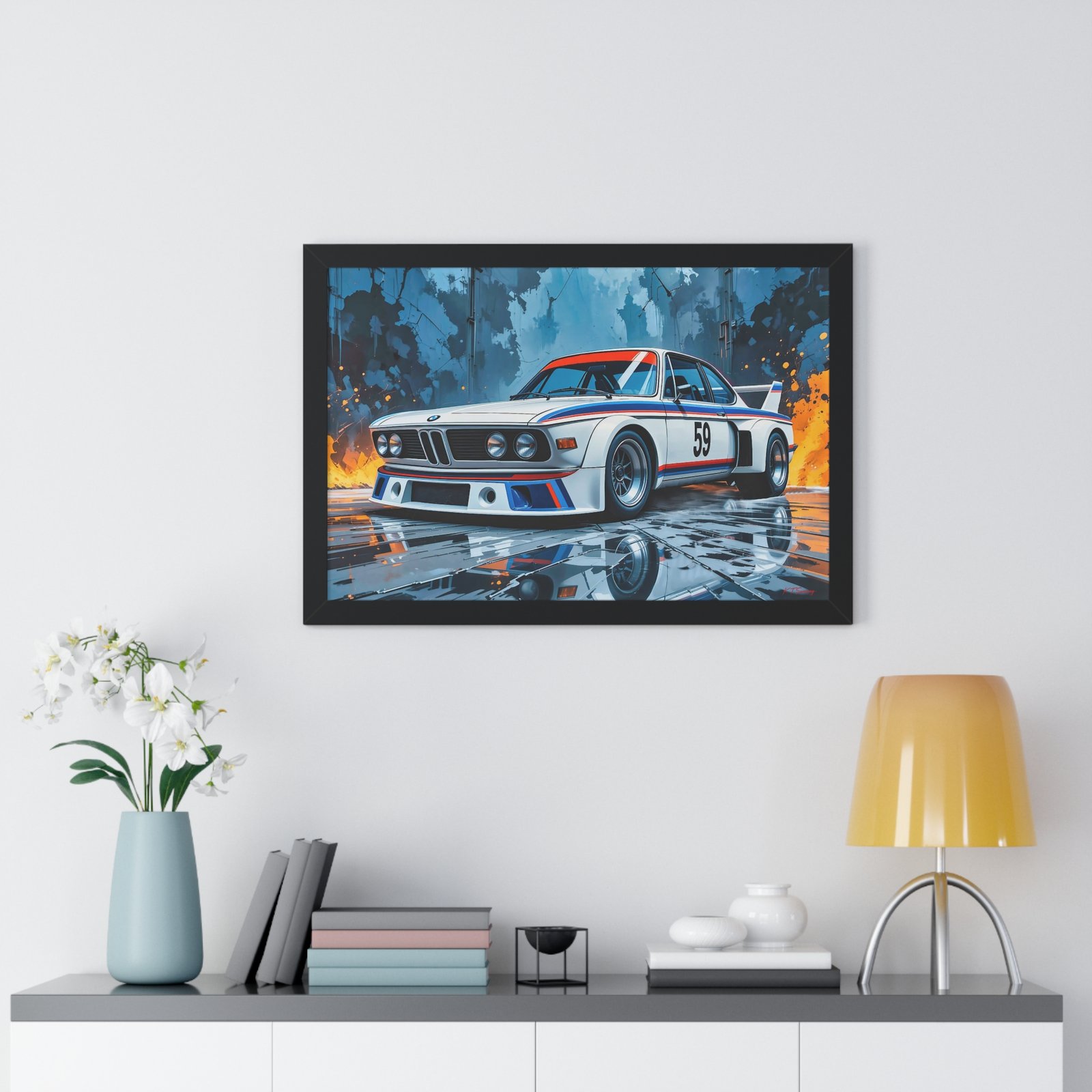 Limited Edition BMW 3.0 CSL Wall Art Framed Print Inspired by Brumos Racing Team | Classic BMW Collector’s Artwork - Image 5