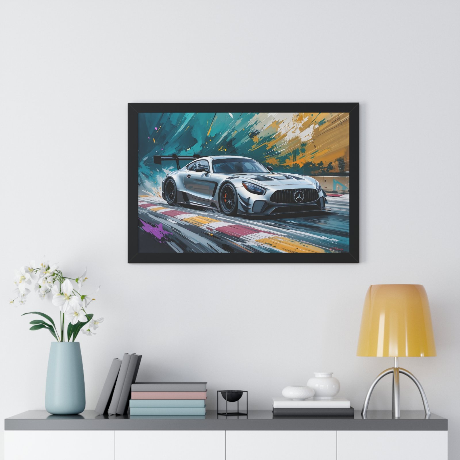 Limited Edition Mercedes GTD IMSA Inspired Racing Car | Silver Mercedes Collector’s Artwork - Image 8