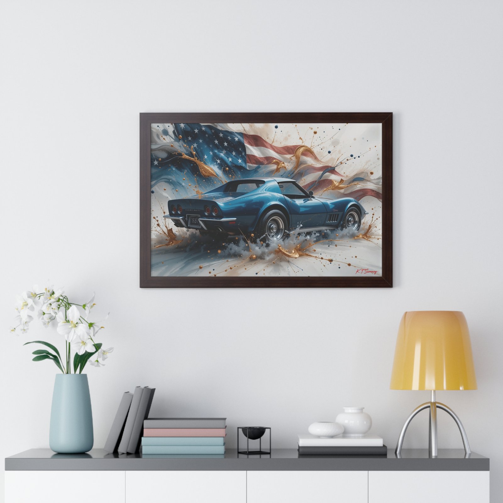 1979 Corvette Wall Art Framed Print with American Flag Background | Studio Edition Classic Car Collector’s Artwork - Image 17