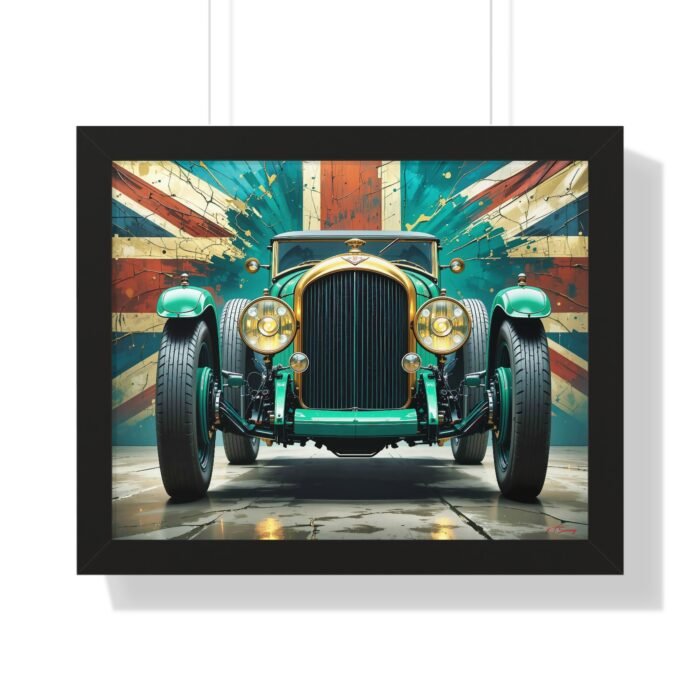 Limited Edition 1929 Bentley Speed Six Wall Art Framed Print in British Racing Green | Vintage Bentley Collector’s Artwork
