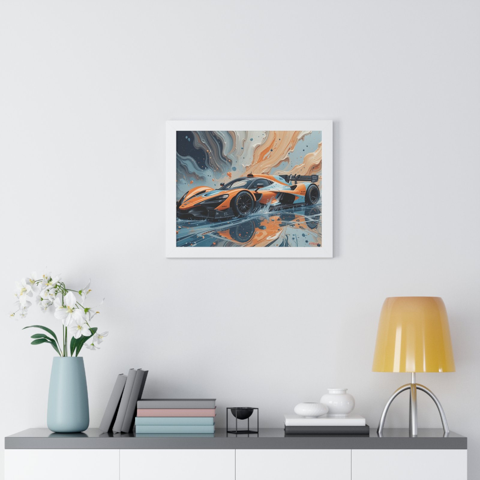 McLaren Supercar Gulf Livery Wall Art Framed Print with 3D Textured Oil Paint Style | Studio Edition Collector’s Artwork - Image 20