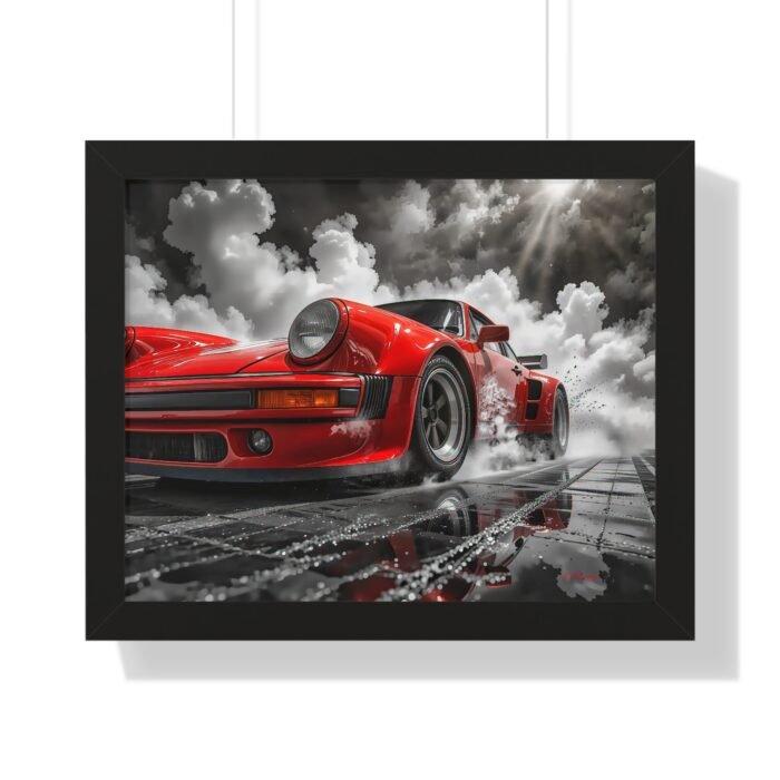 Limited Edition Porsche 930 Turbo Wall Art Framed Print in Red  | Classic Porsche Collector’s Artwork