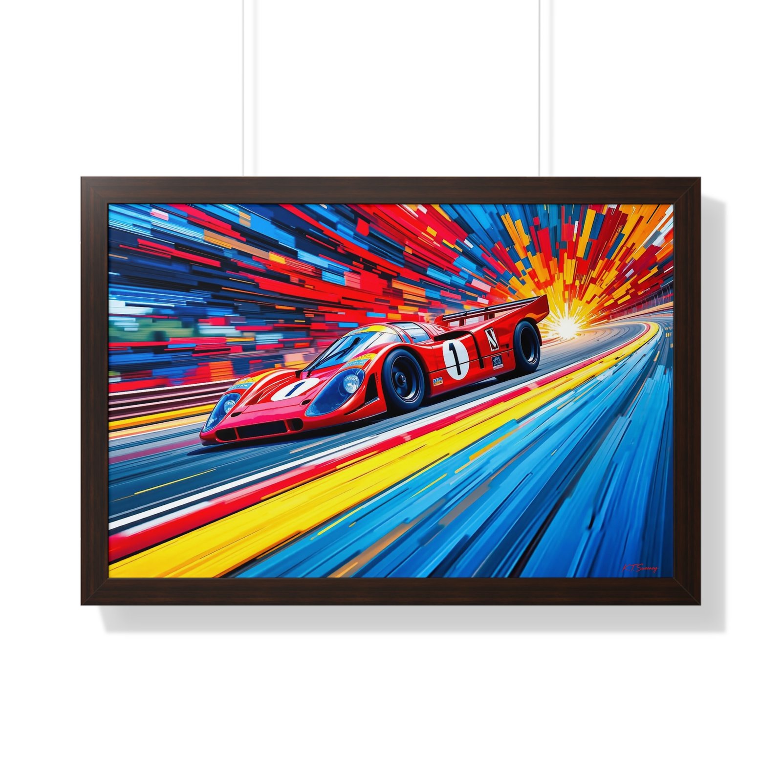 Limited Edition Porsche Le Mans Racing Car Wall Art Framed Print with 3D Textured Color Background | Collector’s Motorsport Artwork - Image 16