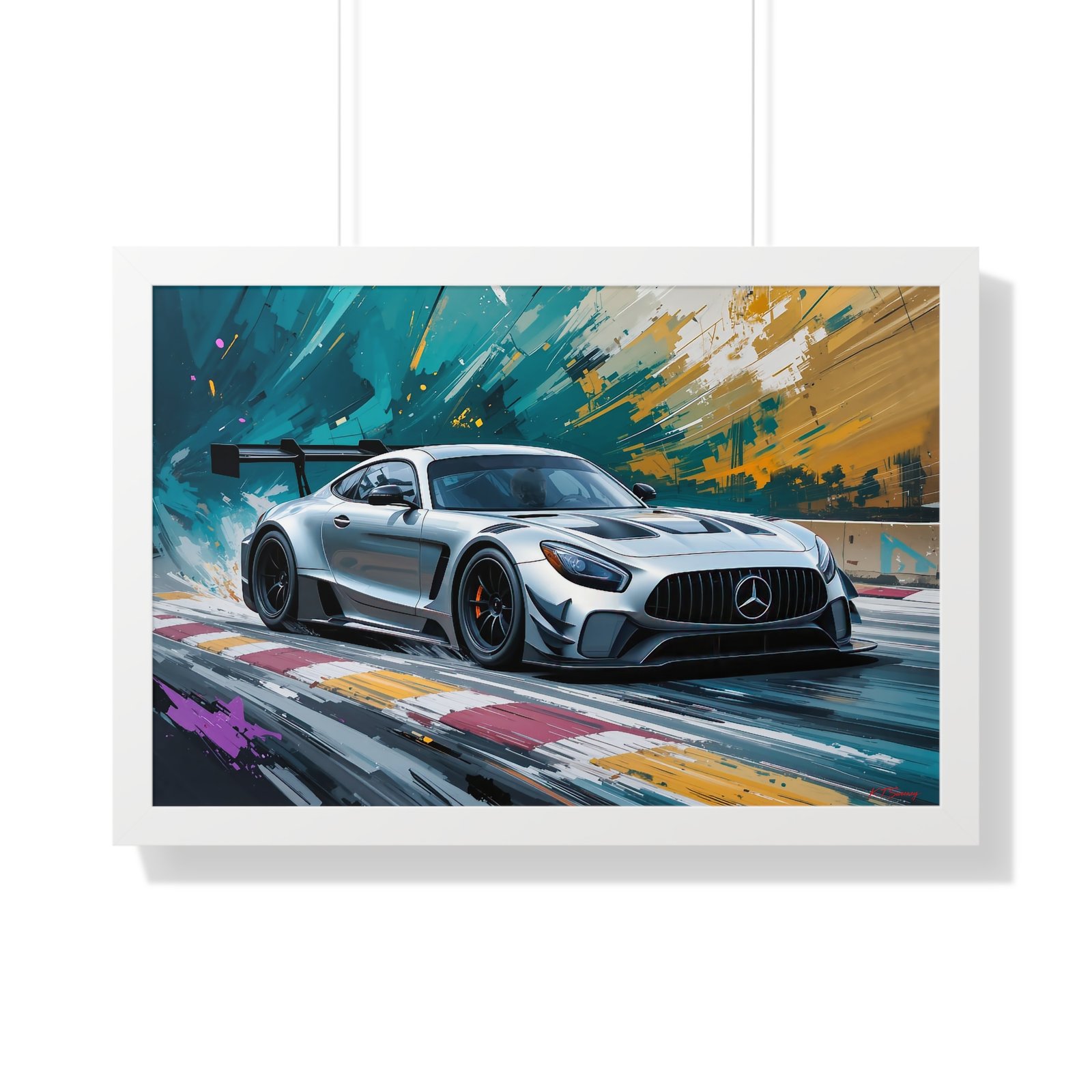 Limited Edition Mercedes GTD IMSA Inspired Racing Car | Silver Mercedes Collector’s Artwork - Image 25