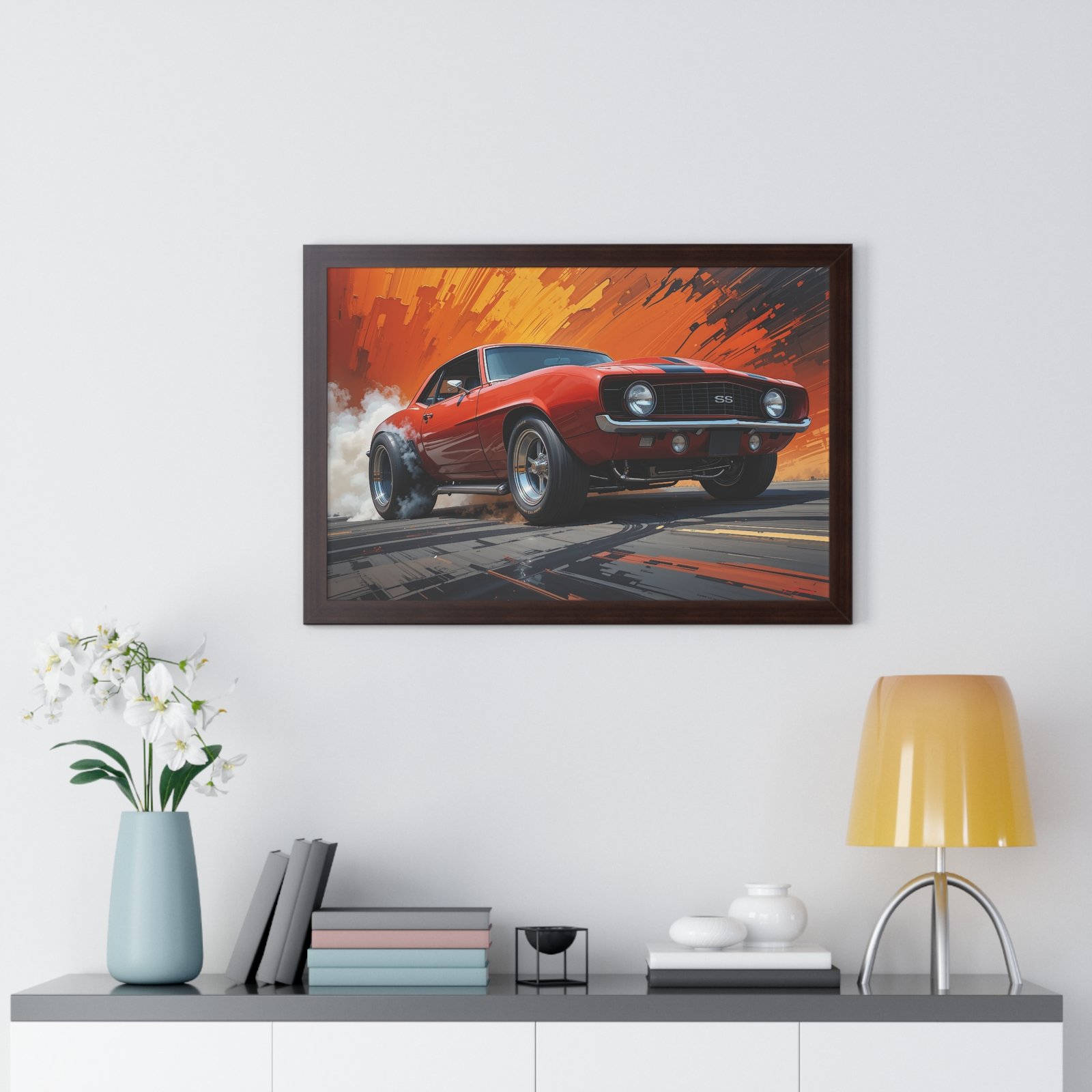 1969 Camaro Hot Rod Gasser Wall Art Framed Print in Classic Orange | Studio Edition Muscle Car Collector’s Artwork - Image 17