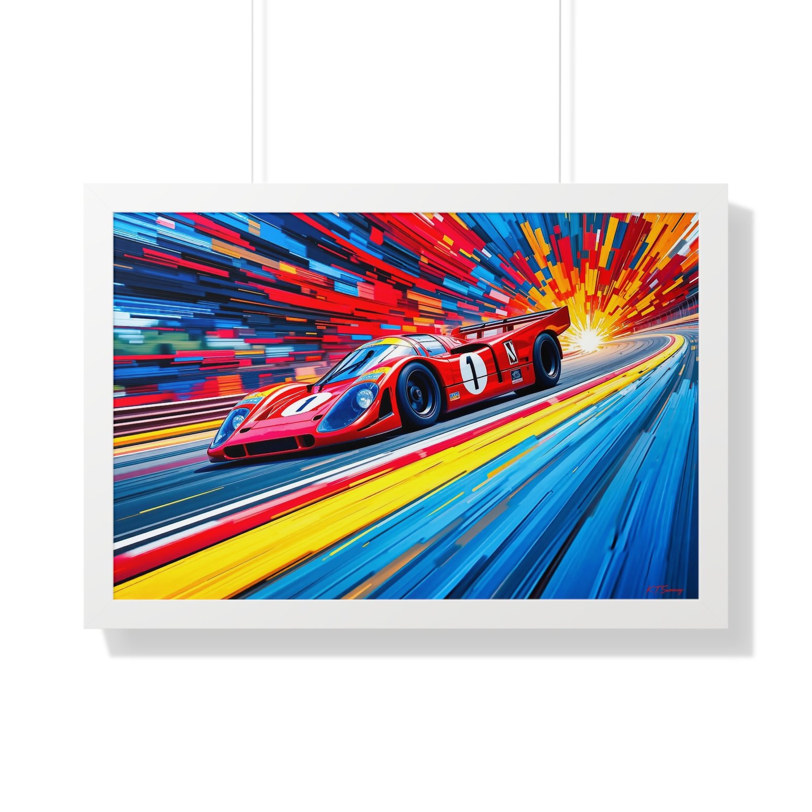 Limited Edition Porsche Le Mans Racing Car Wall Art Framed Print with 3D Textured Color Background | Collector’s Motorsport Artwork - Image 25