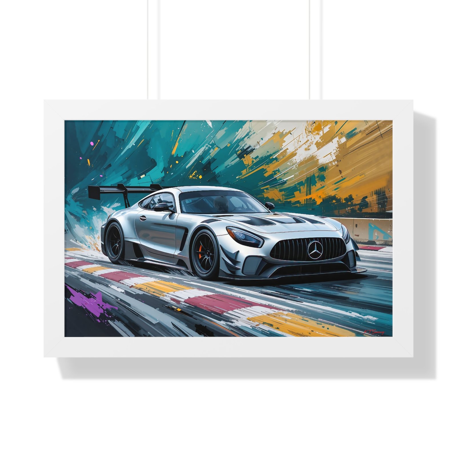 Limited Edition Mercedes GTD IMSA Inspired Racing Car | Silver Mercedes Collector’s Artwork - Image 22