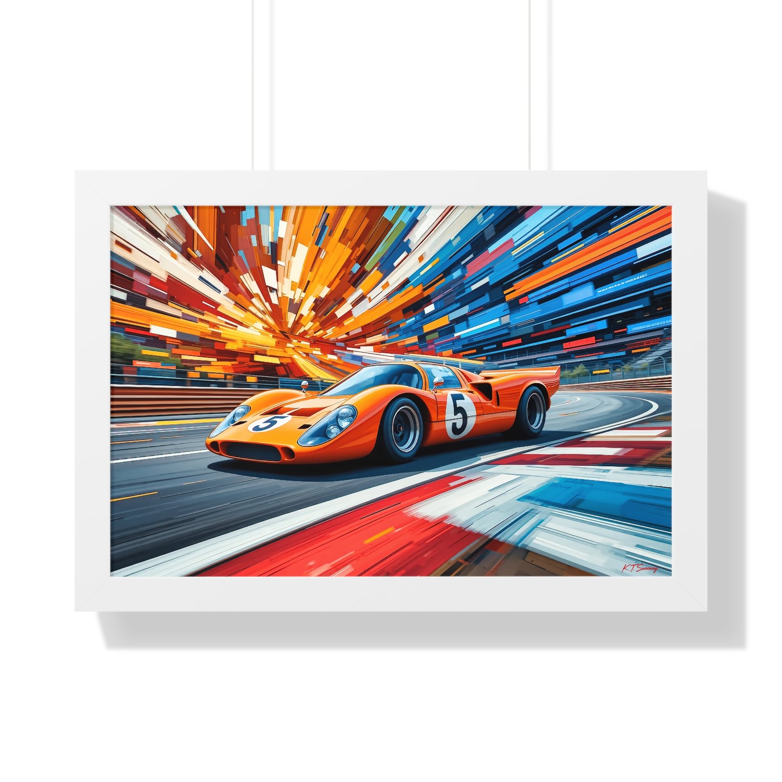 McLaren Le Mans Inspired Racing Car Wall Art Framed Print in Classic Papaya | Studio Edition Motorsport Artwork - Image 22