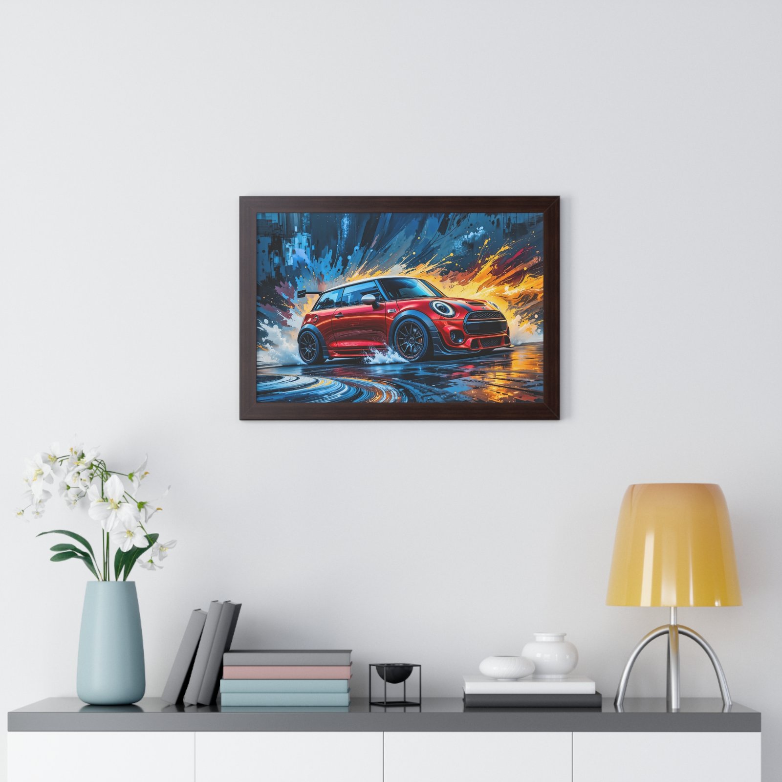 Limited Edition Red Mini Cooper S Racing Car Wall Art Framed Print | Collector’s Classic Mini Artwork - Image 14