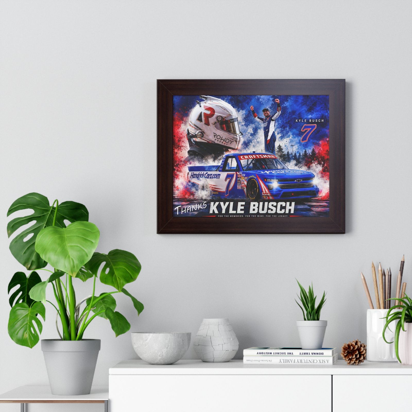 Kyle Busch #7 NASCAR Truck Tribute | Limited Edition Motorsports Wall Art | HendrickCars.com Craftsman Truck Series | Framed Racing Artwork - Image 8