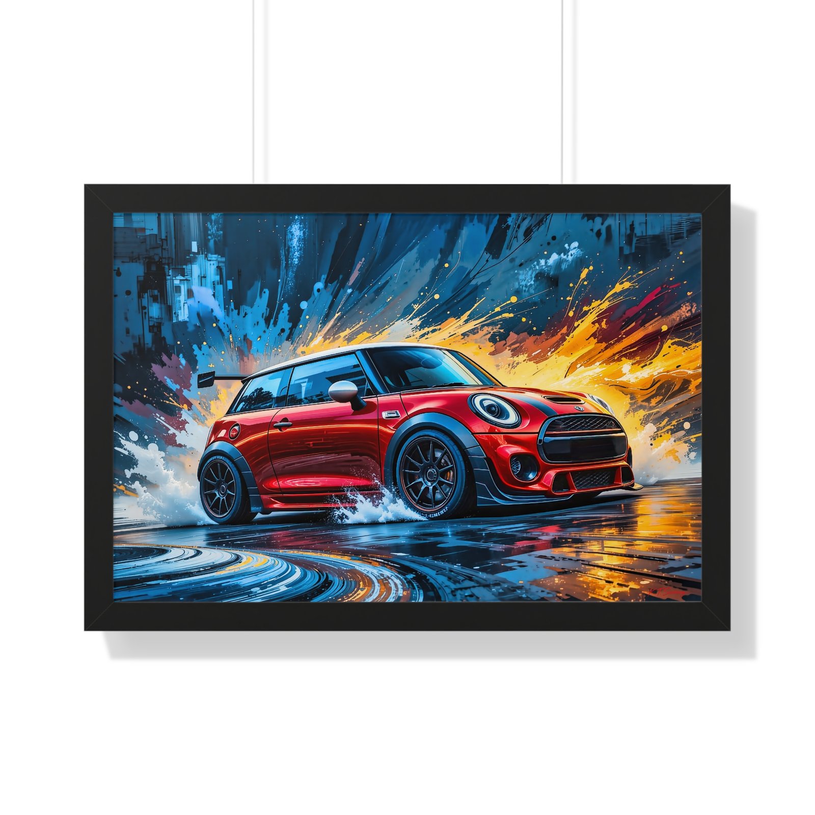 Limited Edition Red Mini Cooper S Racing Car Wall Art Framed Print | Collector’s Classic Mini Artwork - Image 7