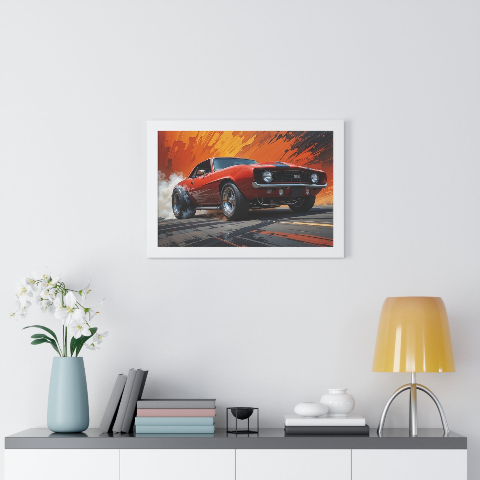 1969 Camaro Hot Rod Gasser Wall Art Framed Print in Classic Orange | Studio Edition Muscle Car Collector’s Artwork - Image 23