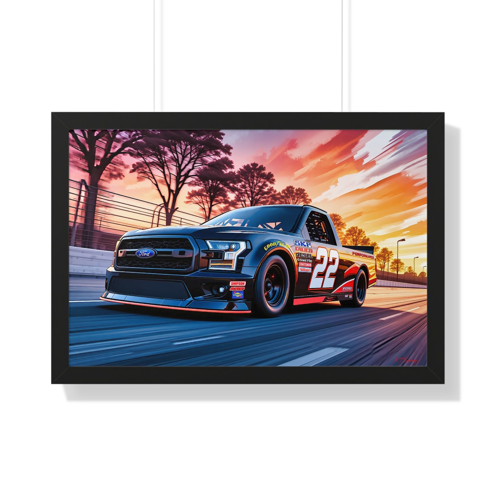 Frankie Muniz NASCAR Truck Wall Art Framed Print with Original Studio Edition Design | Collector’s Racing Artwork - Image 10