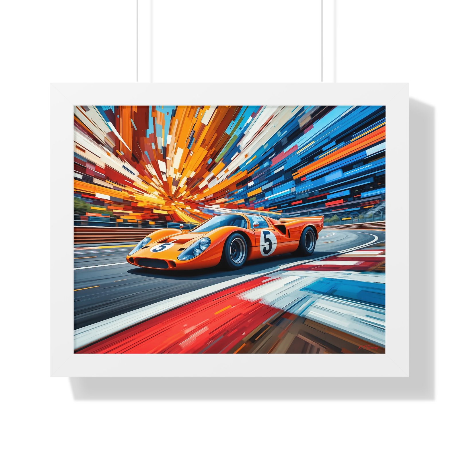 McLaren Le Mans Inspired Racing Car Wall Art Framed Print in Classic Papaya | Studio Edition Motorsport Artwork - Image 19