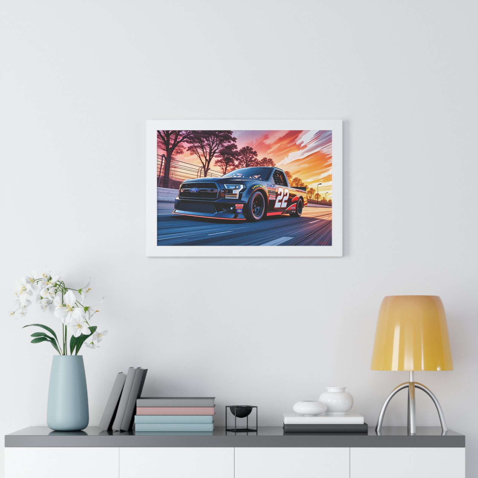 Frankie Muniz NASCAR Truck Wall Art Framed Print with Original Studio Edition Design | Collector’s Racing Artwork - Image 32