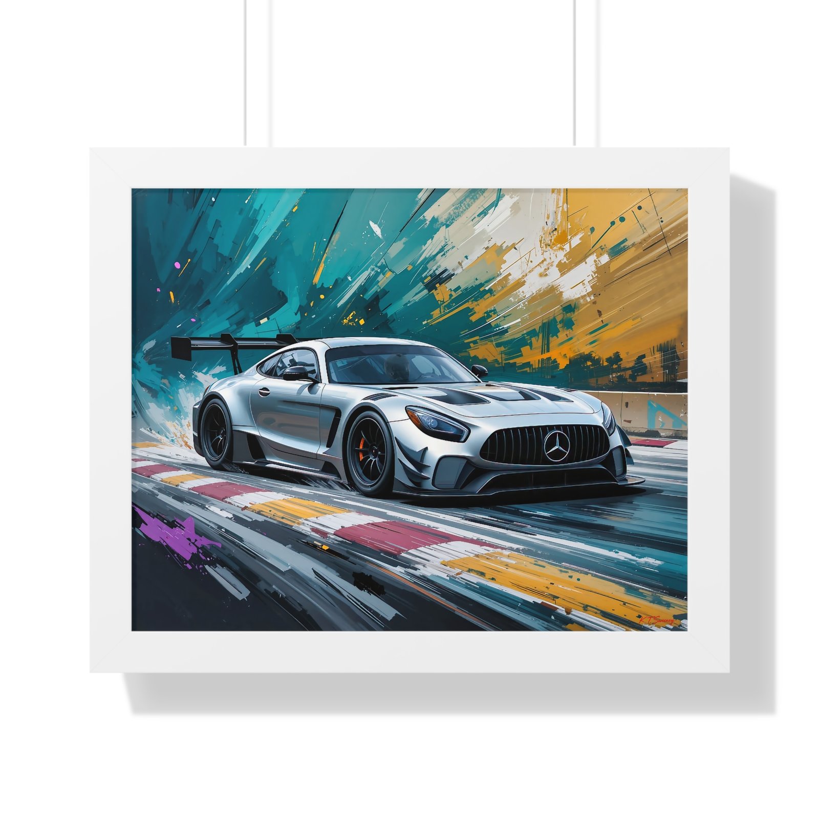 Limited Edition Mercedes GTD IMSA Inspired Racing Car | Silver Mercedes Collector’s Artwork - Image 19