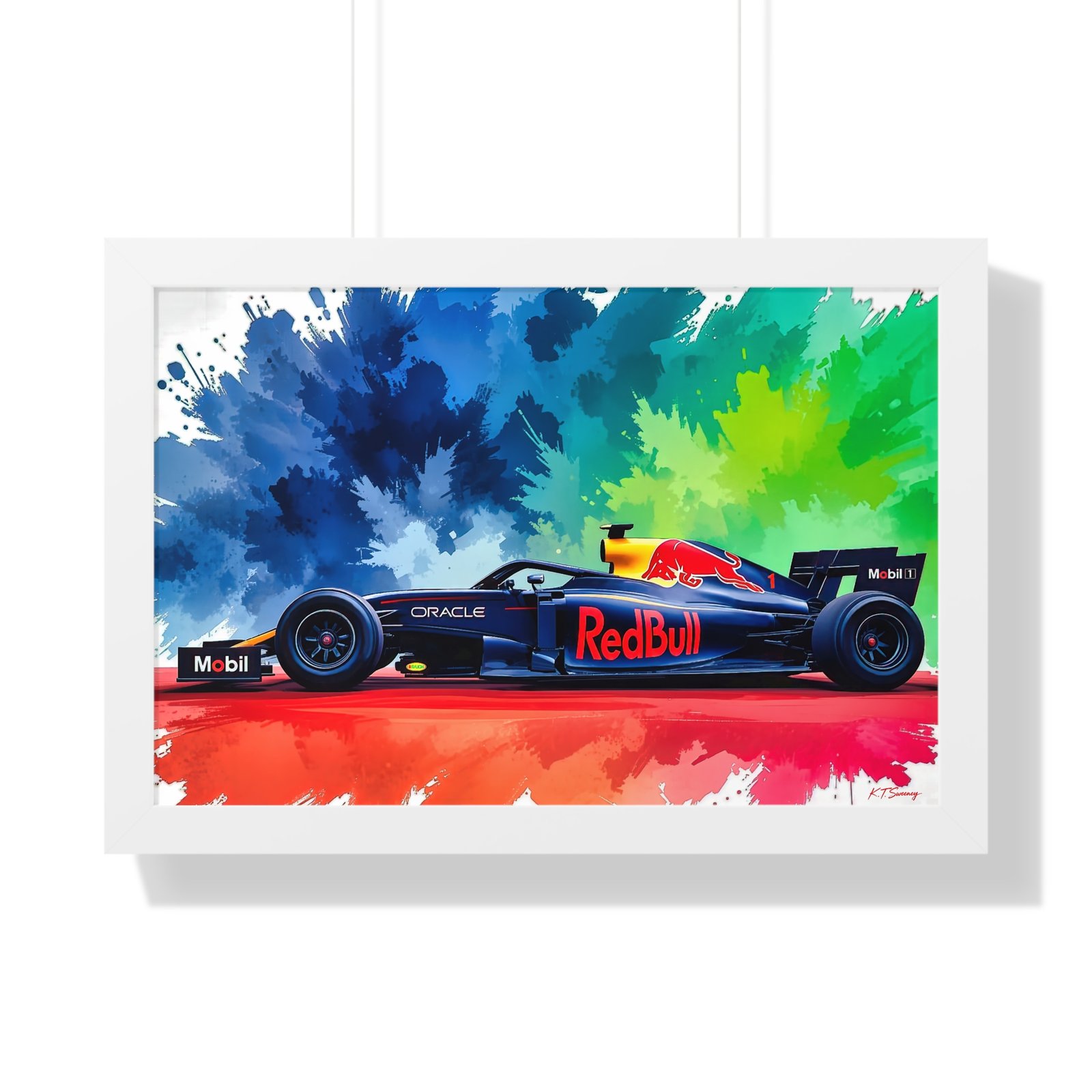 Limited Edition Red Bull F1 Wall Art Framed Print with Exploding Watercolor Style Design | Collector’s Formula 1 Artwork - Image 13