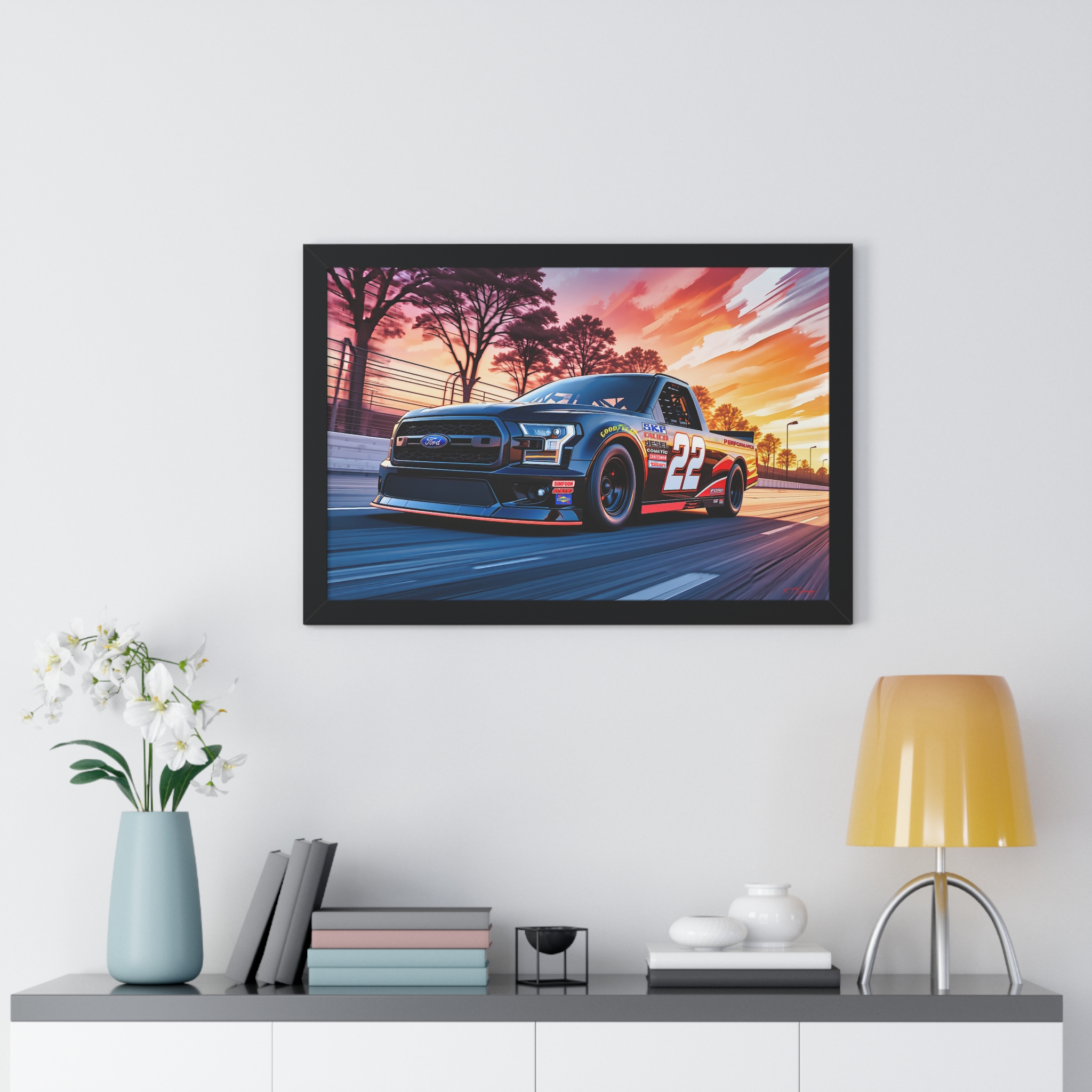Frankie Muniz NASCAR Truck Wall Art Framed Print with Original Studio Edition Design | Collector’s Racing Artwork - Image 11