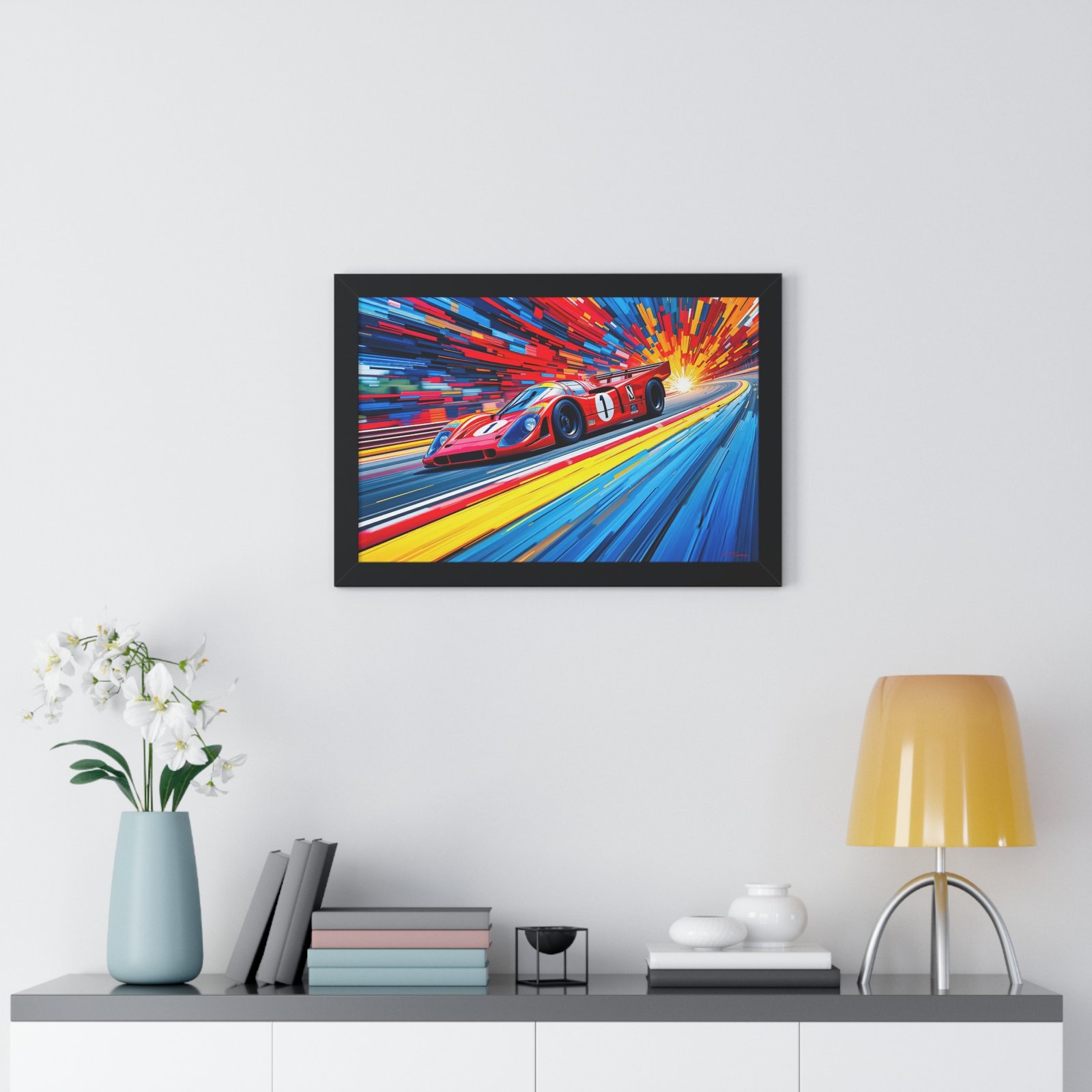 Limited Edition Porsche Le Mans Racing Car Wall Art Framed Print with 3D Textured Color Background | Collector’s Motorsport Artwork - Image 5