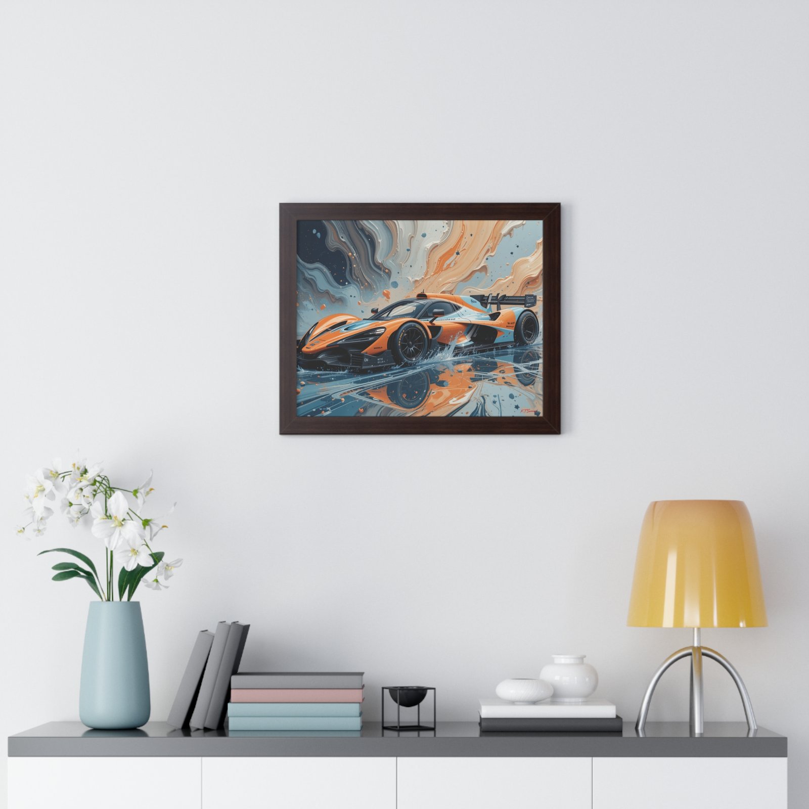 McLaren Supercar Gulf Livery Wall Art Framed Print with 3D Textured Oil Paint Style | Studio Edition Collector’s Artwork - Image 11