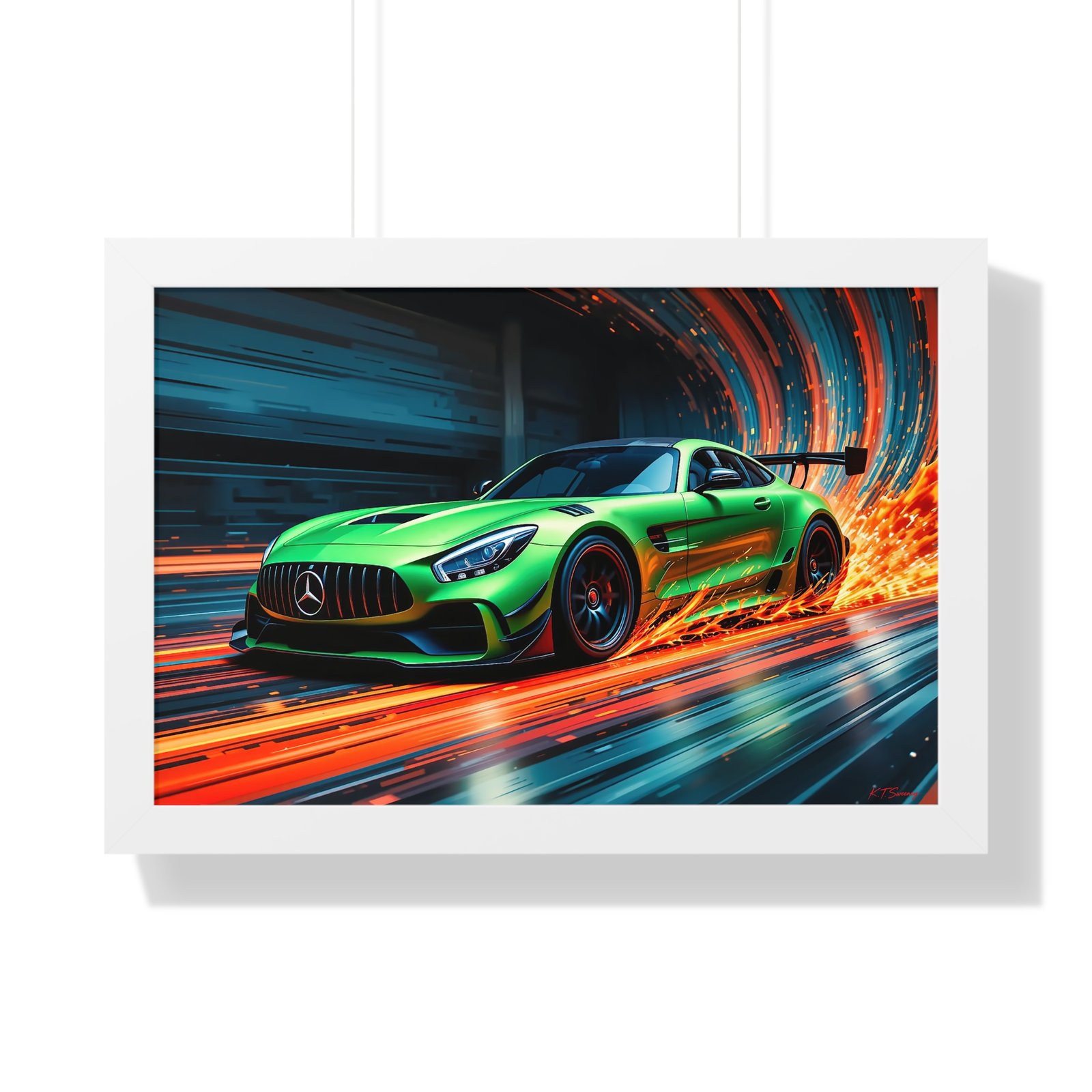 Limited Edition Mercedes IMSA GTD Racing Car Wall Art Framed Print in Metallic Green | Collector’s Motorsport Artwork - Image 13