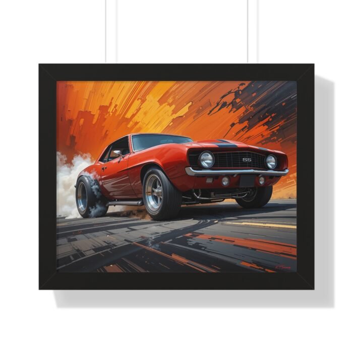 1969 Camaro Hot Rod Gasser Wall Art Framed Print in Classic Orange | Studio Edition Muscle Car Collector’s Artwork