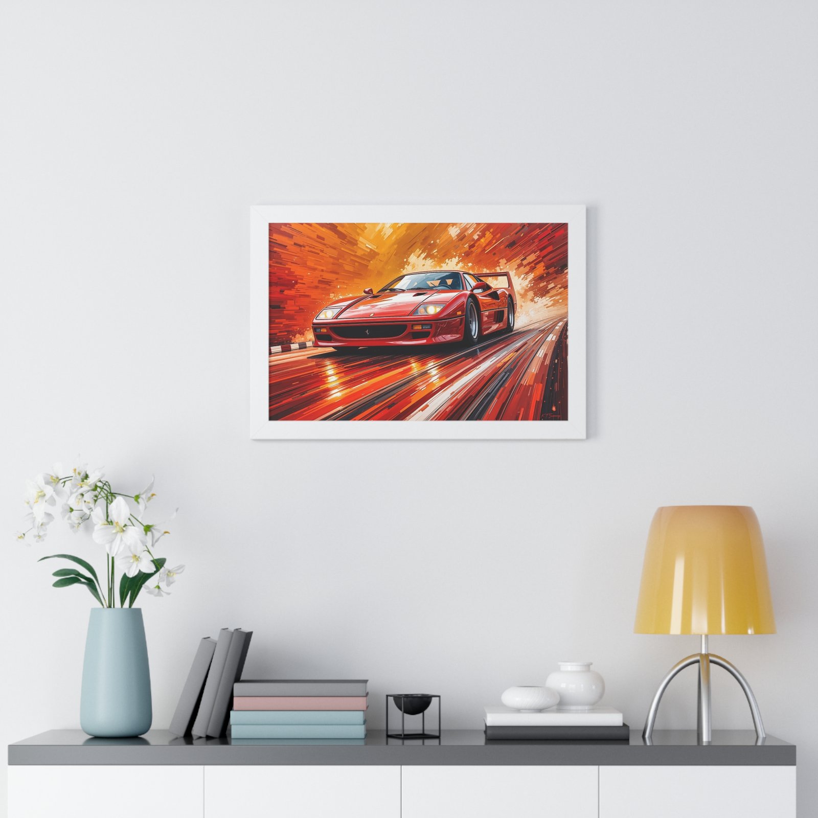 Limited Edition Ferrari F40 Wall Art Framed Print with 3D Textured Paint Style | Classic Ferrari Collector’s Artwork with Certificate - Image 23