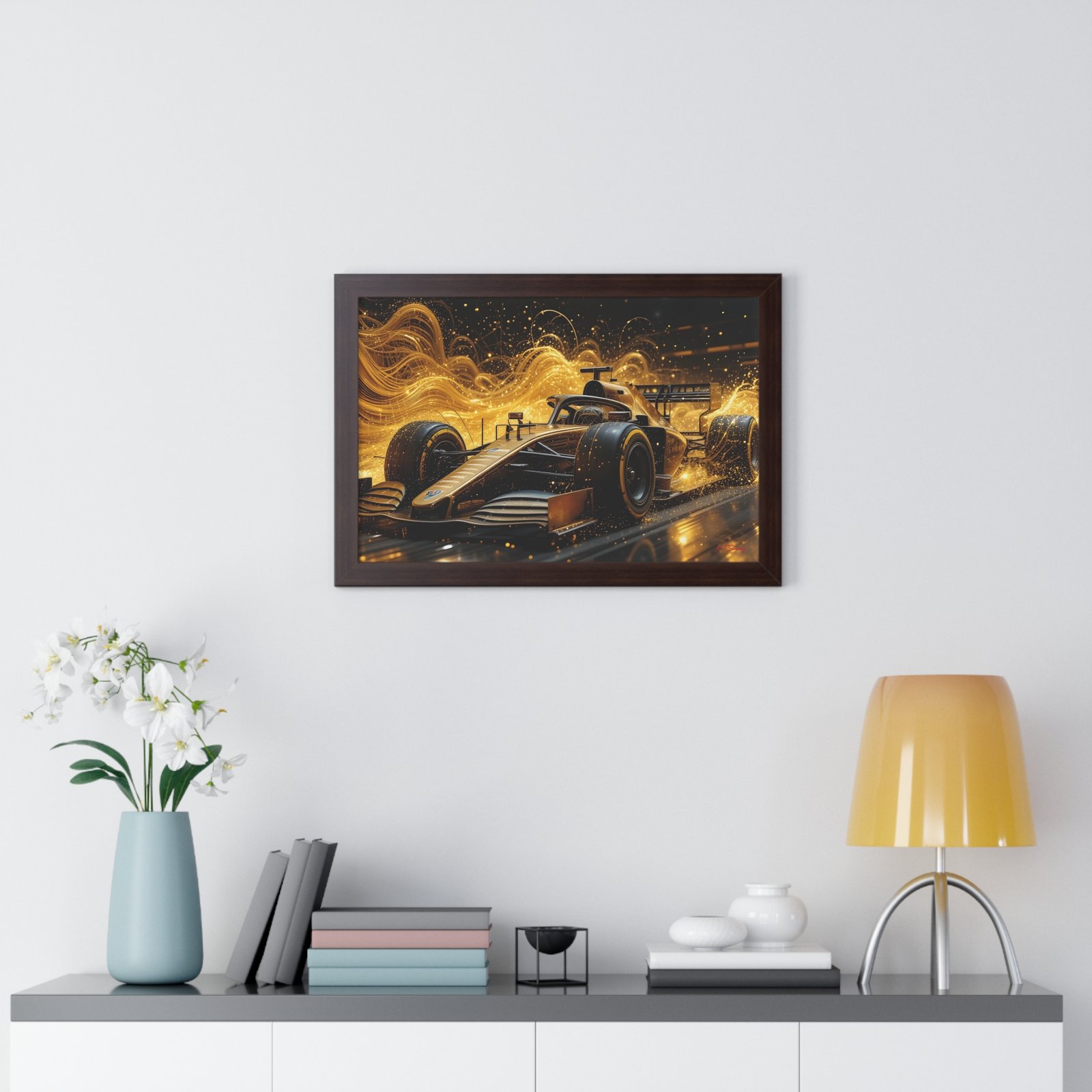 Limited Edition Dynamic Formula 1 Car Wall Art Framed Print with Abstract Motion Textured Design | Collector’s Motorsport Artwork - Image 14