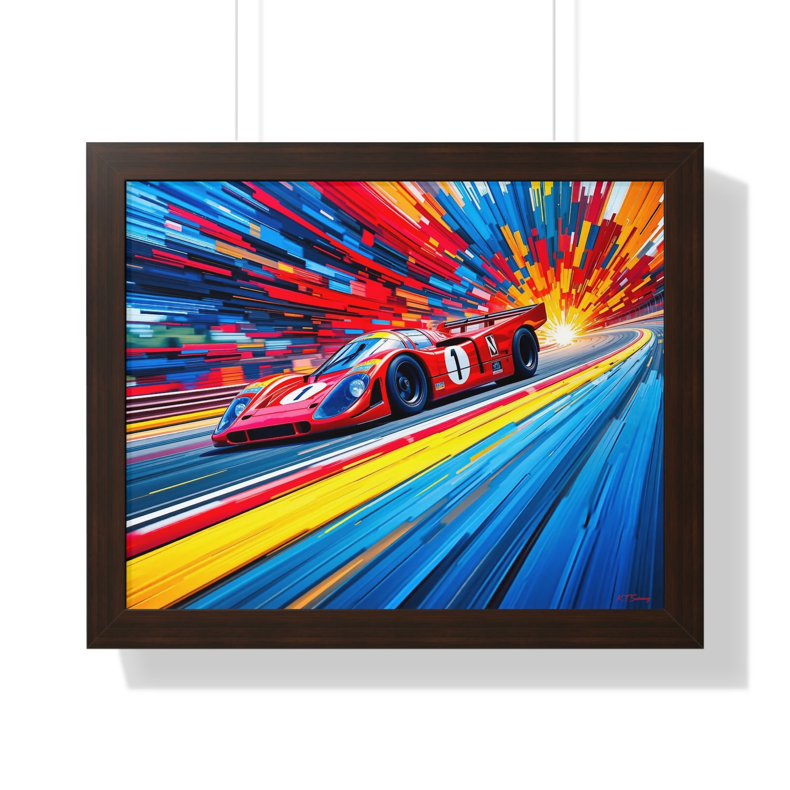 Limited Edition Porsche Le Mans Racing Car Wall Art Framed Print with 3D Textured Color Background | Collector’s Motorsport Artwork - Image 10