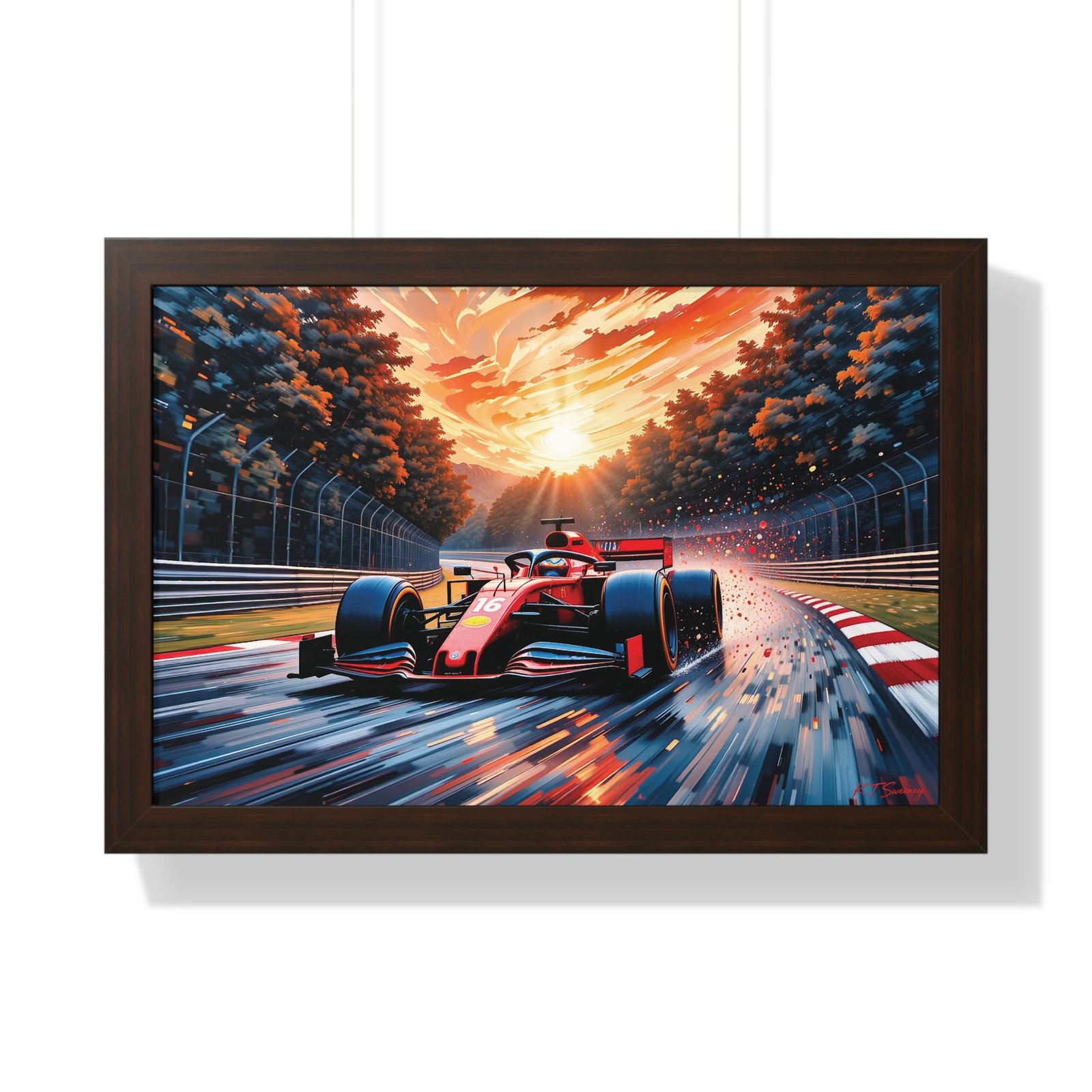 Exclusive Edition Charles Leclerc Ferrari F1 Wall Art Framed Print with Textured Artistic Design | Collector’s Formula 1 Artwork - Image 7