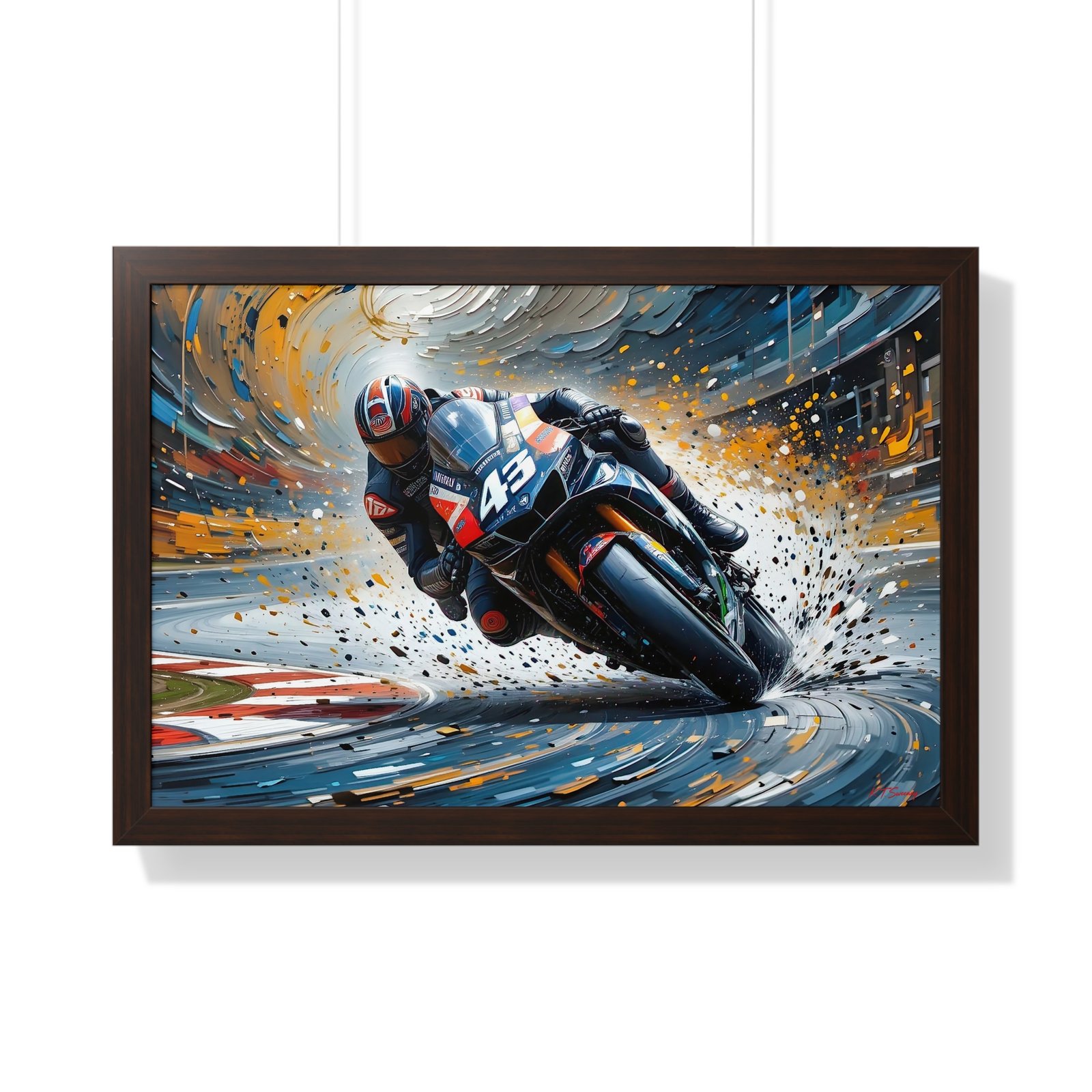 Limited Edition MotoGP Racing Motorcycle Wall Art Framed Print with 3D Textured Oil Paint Style Background | Collector’s Motorsport Artwork - Image 16