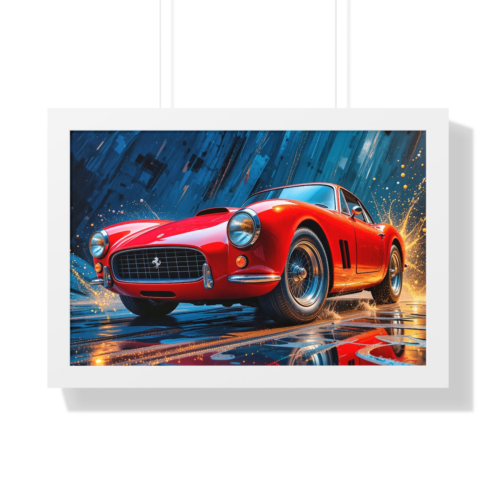 Limited Edition 1956 Ferrari 250 GT Wall Art Framed Print in Red | Classic Ferrari Collector’s Artwork - Image 13
