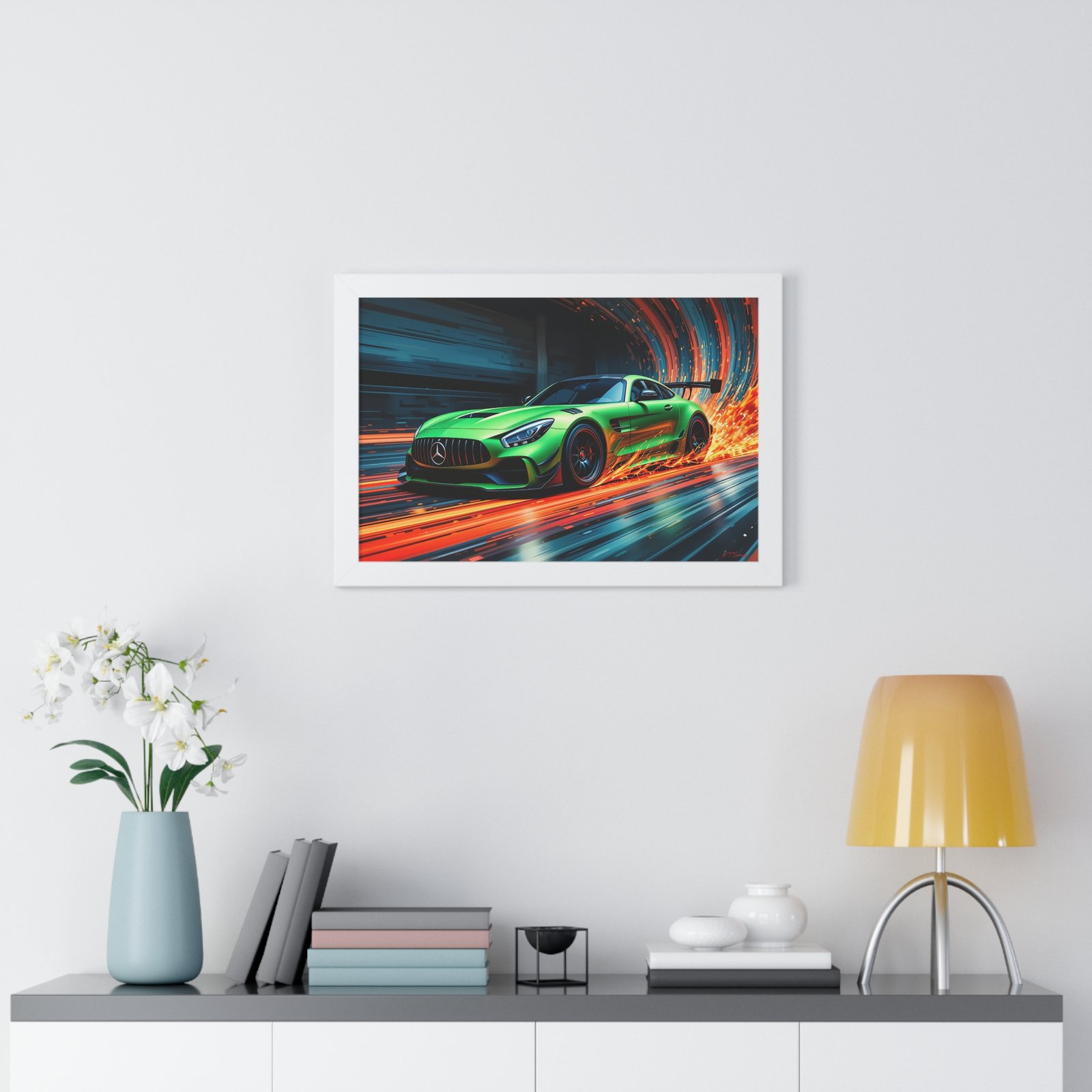 Limited Edition Mercedes IMSA GTD Racing Car Wall Art Framed Print in Metallic Green | Collector’s Motorsport Artwork - Image 14
