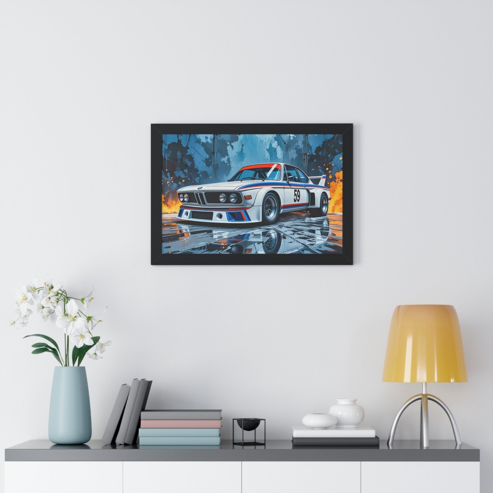 Limited Edition BMW 3.0 CSL Wall Art Framed Print Inspired by Brumos Racing Team | Classic BMW Collector’s Artwork - Image 2