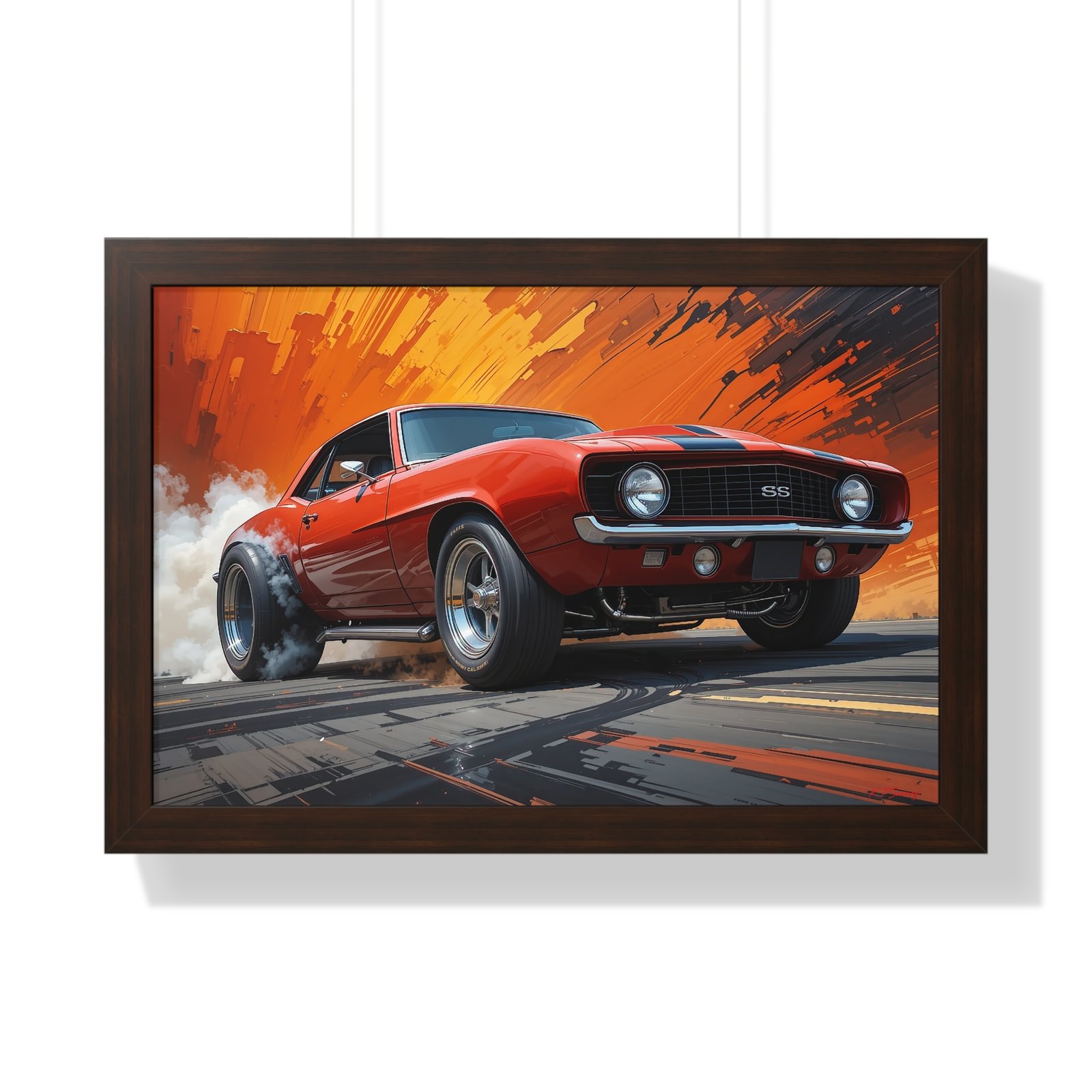 1969 Camaro Hot Rod Gasser Wall Art Framed Print in Classic Orange | Studio Edition Muscle Car Collector’s Artwork - Image 13