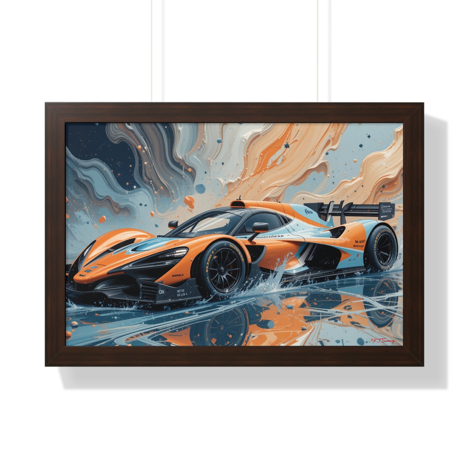 McLaren Supercar Gulf Livery Wall Art Framed Print with 3D Textured Oil Paint Style | Studio Edition Collector’s Artwork - Image 13