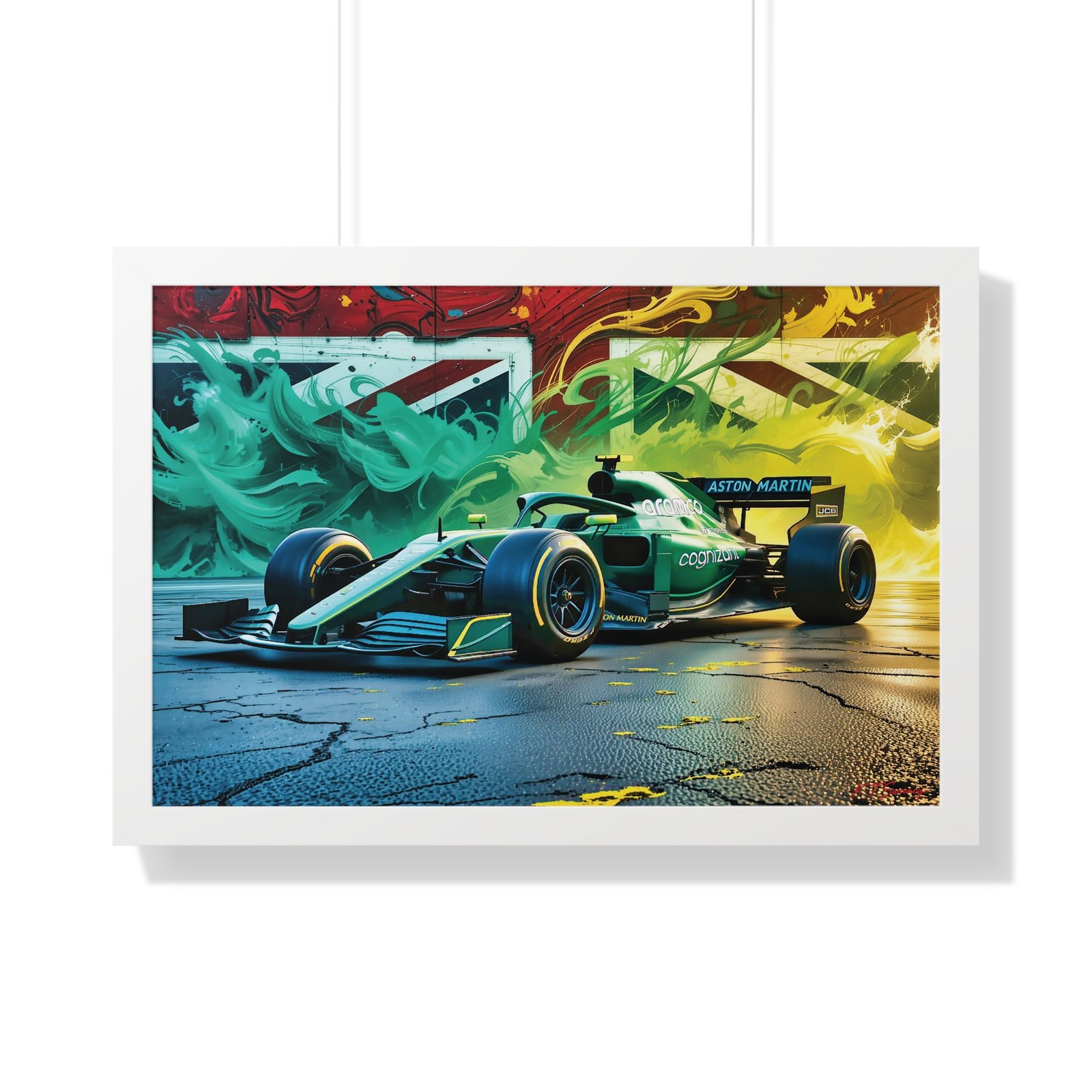 Exclusive Edition Aston Martin F1 Wall Art Framed Print with Union Jack Background | Collector’s Formula 1 Artwork - Image 25