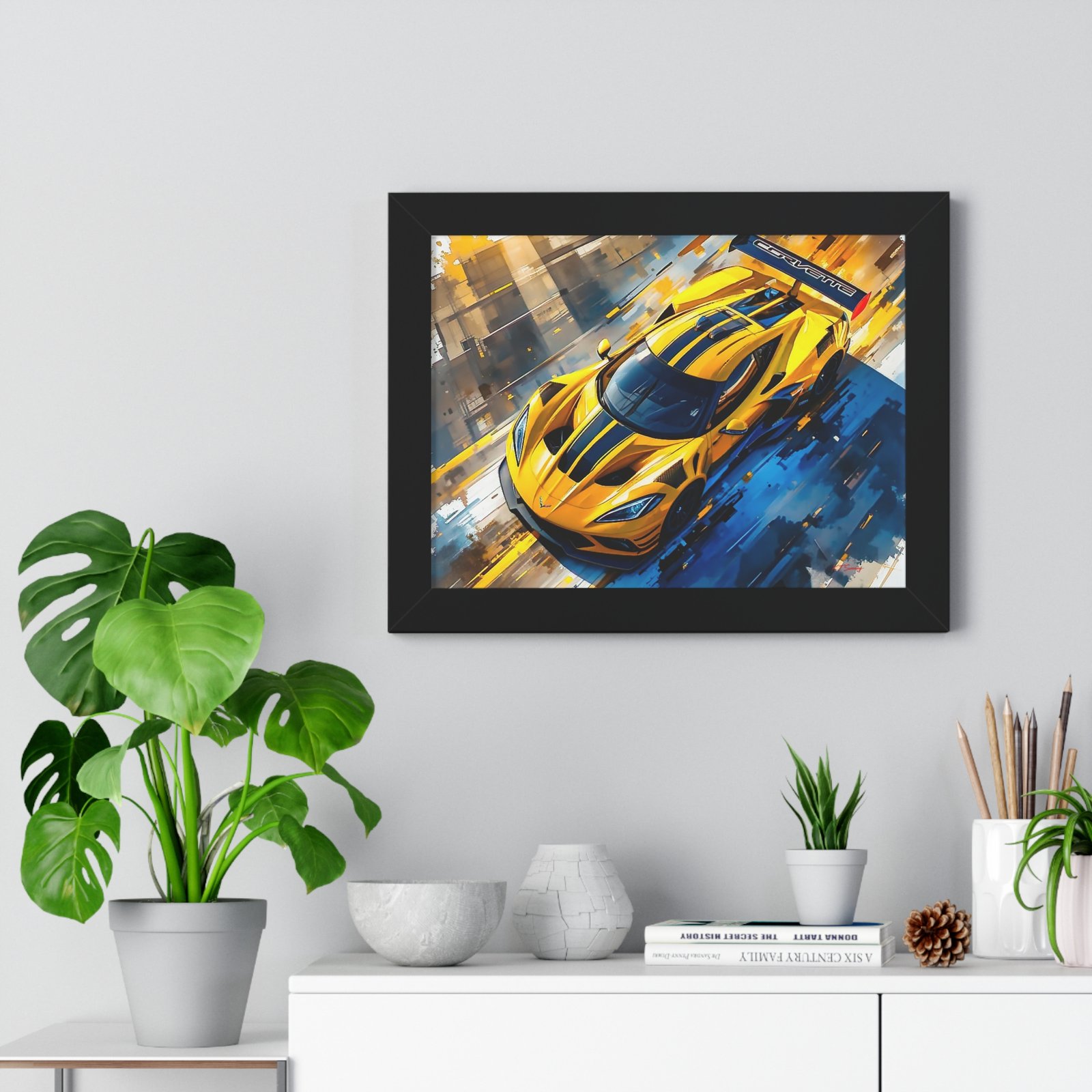 Exclusive Edition Yellow C8 Corvette Original Design | Collector’s Corvette Artwork - Image 11