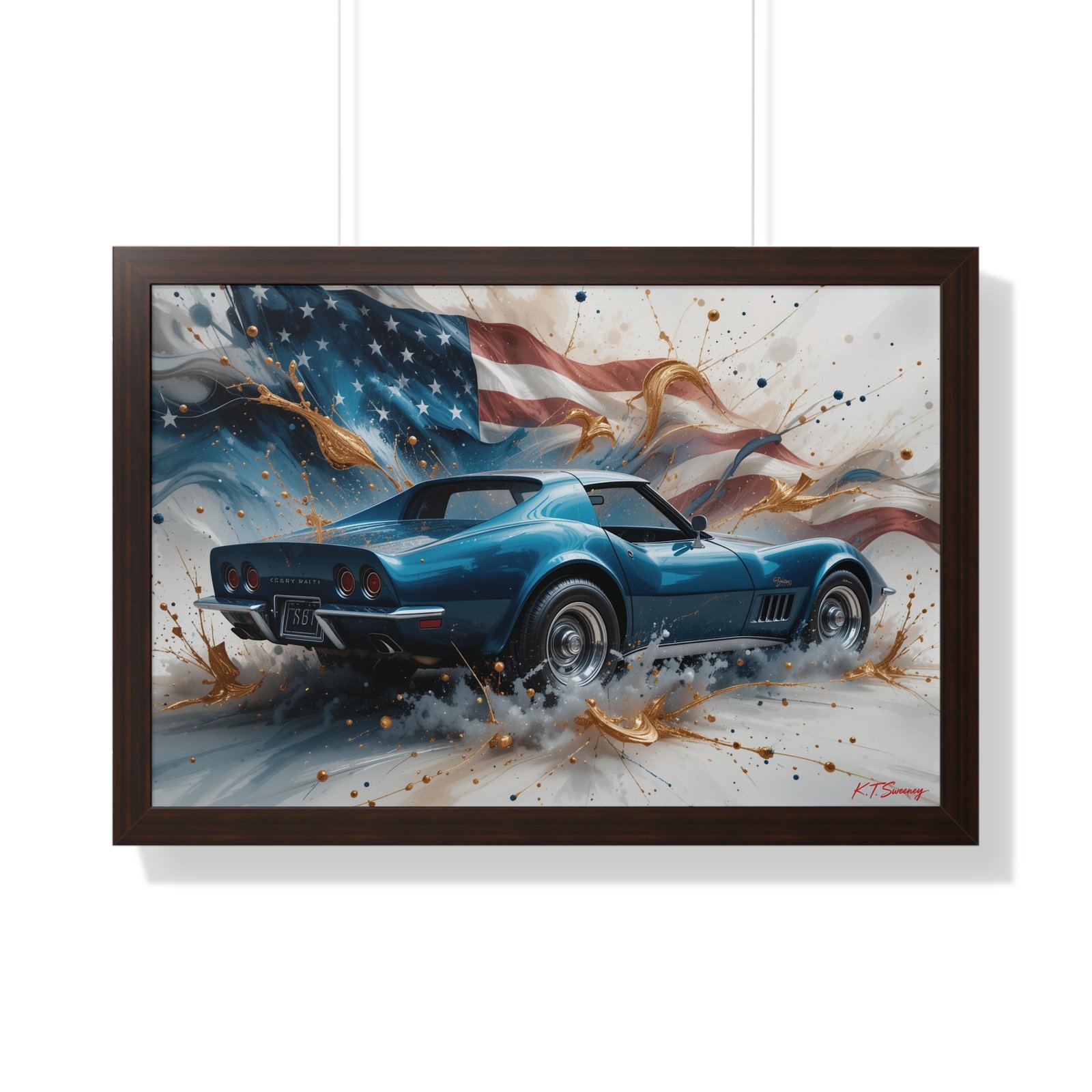 1979 Corvette Wall Art Framed Print with American Flag Background | Studio Edition Classic Car Collector’s Artwork - Image 16