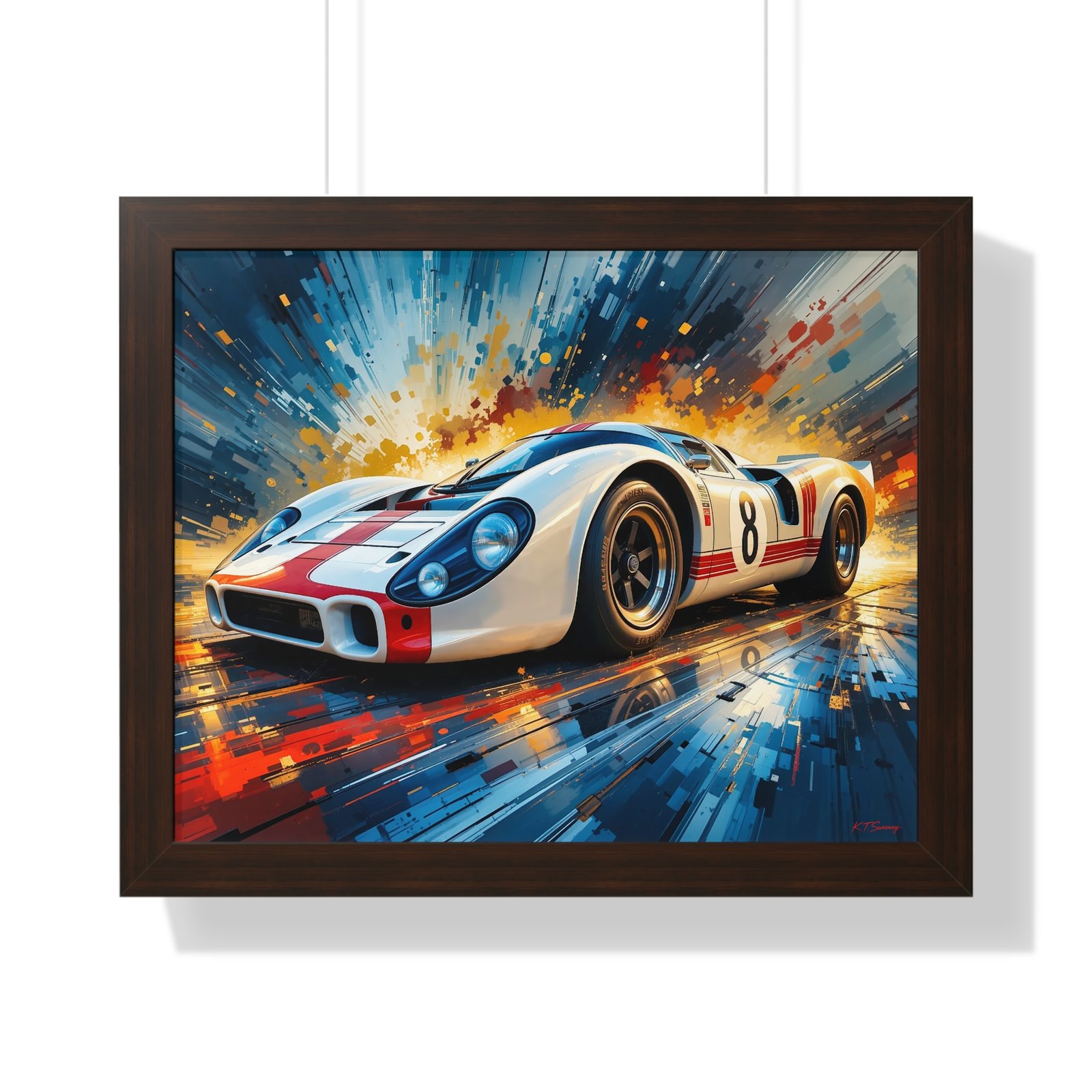 Limited Edition Porsche Le Mans Racing Car Wall Art Framed Print with 3D Textured Color Background | Collector’s Motorsport Artwork - Image 10