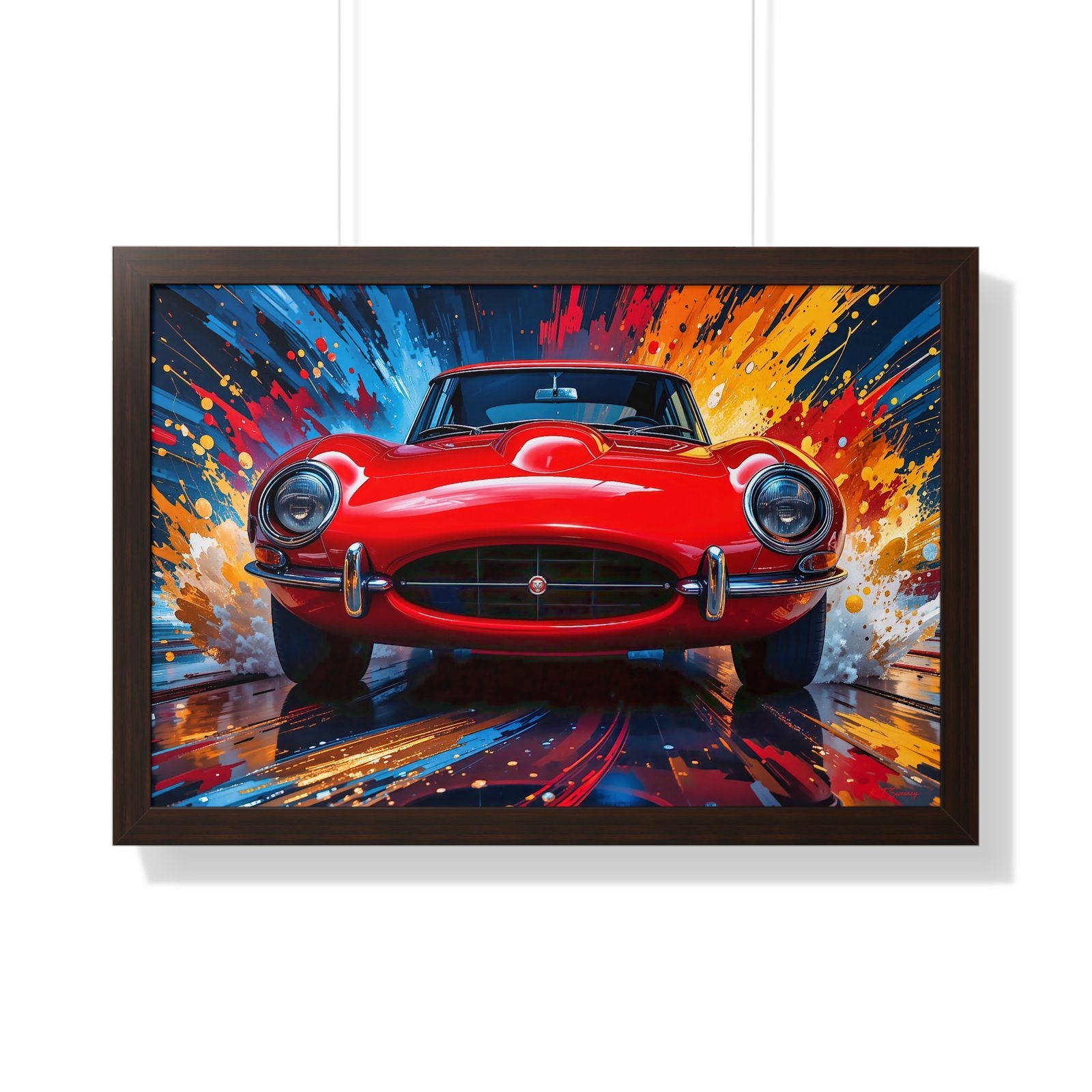 Exclusive Edition Classic Red Jaguar XKE Hardtop | Collector’s Jaguar Artwork - Image 16