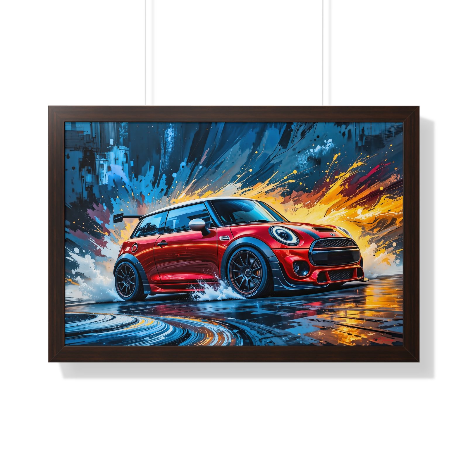 Limited Edition Red Mini Cooper S Racing Car Wall Art Framed Print | Collector’s Classic Mini Artwork - Image 16
