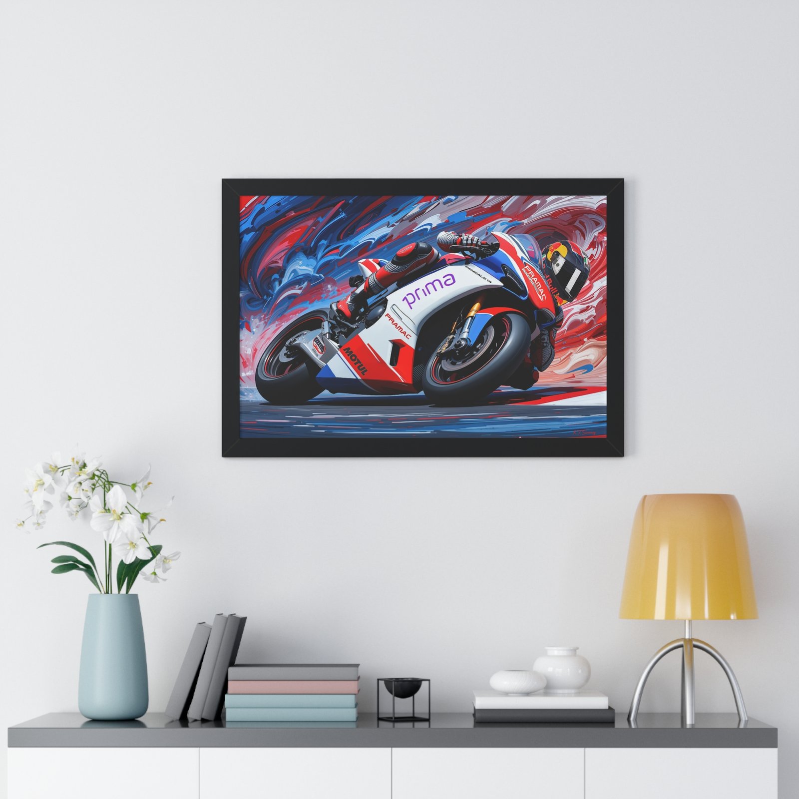 Limited Edition MotoGP Jorge Martin Wall Art Framed Print with Textured Oil Paint Style Design | Collector’s Motorcycle Racing Artwork - Image 5