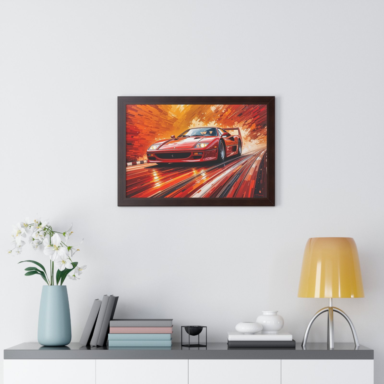 Limited Edition Ferrari F40 Wall Art Framed Print with 3D Textured Paint Style | Classic Ferrari Collector’s Artwork with Certificate - Image 14
