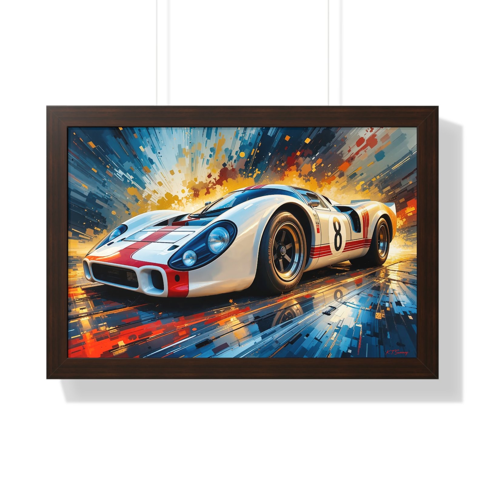 Limited Edition Porsche Le Mans Racing Car Wall Art Framed Print with 3D Textured Color Background | Collector’s Motorsport Artwork - Image 13