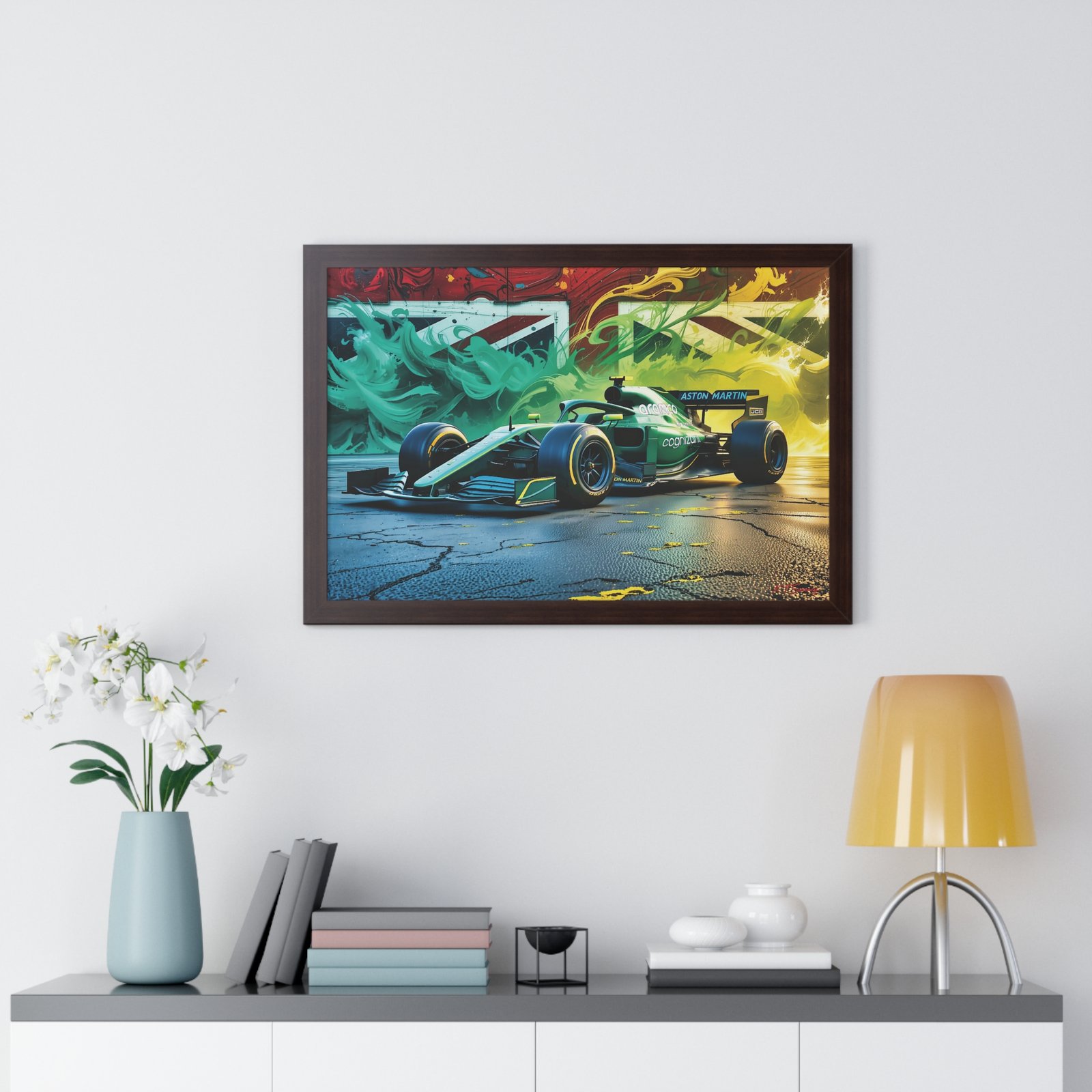 Exclusive Edition Aston Martin F1 Wall Art Framed Print with Union Jack Background | Collector’s Formula 1 Artwork - Image 17